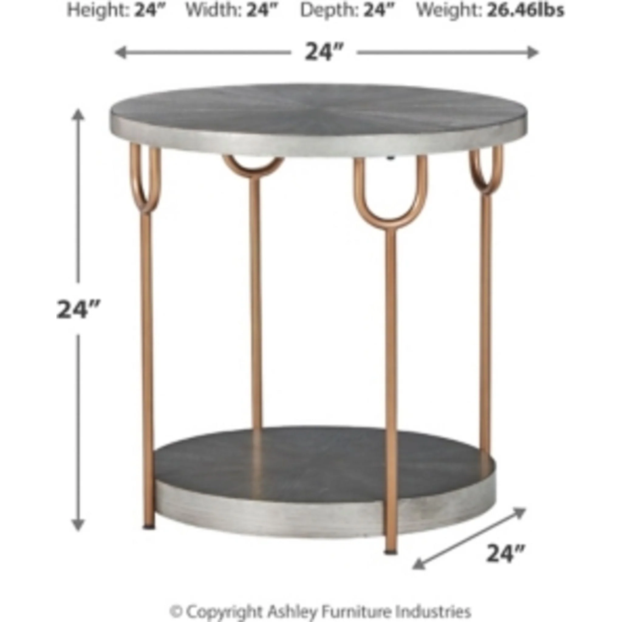 Ranoka End Table - Platinum - Image 9