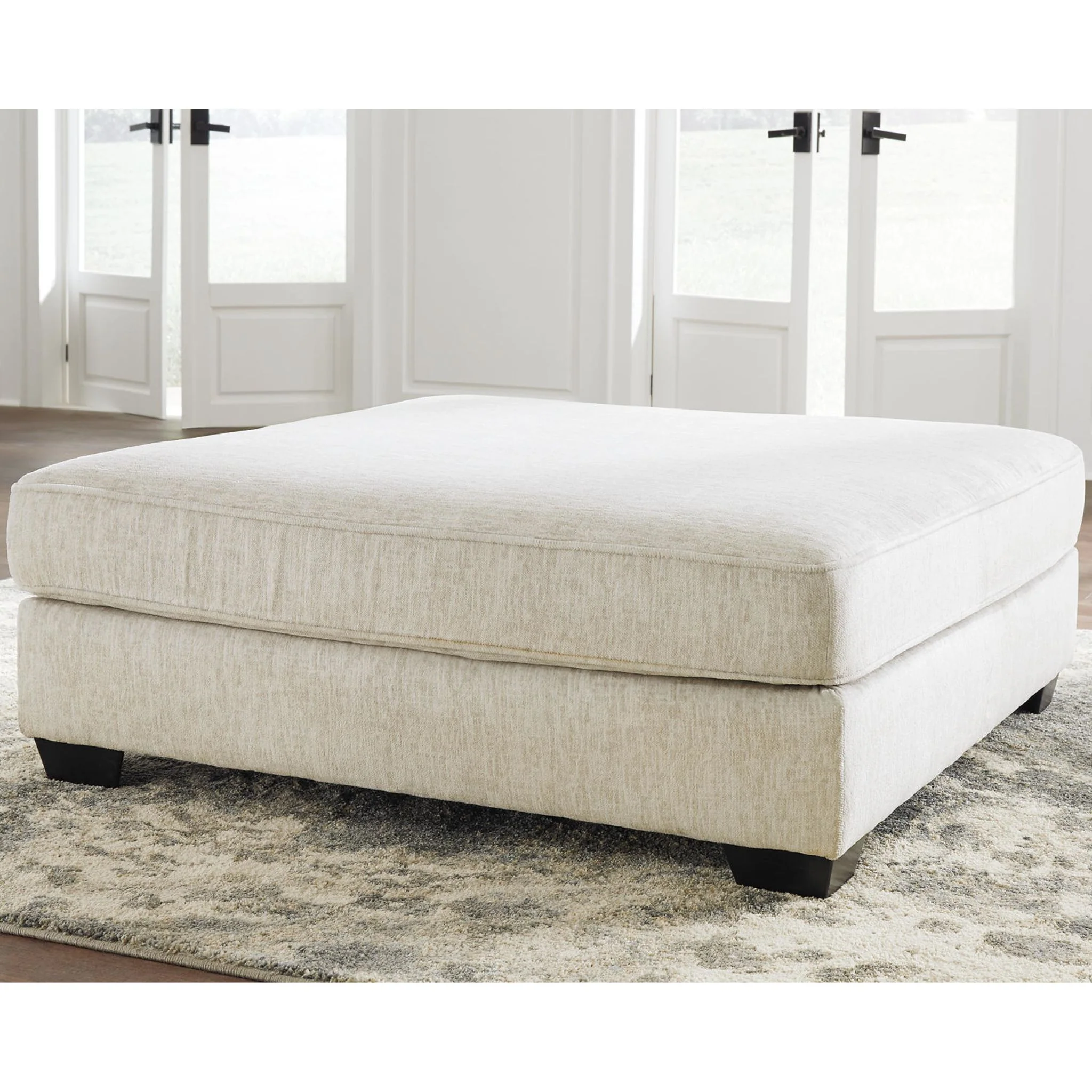 Rawcliffe Oversized Accent Ottoman - Parchment - Image 6