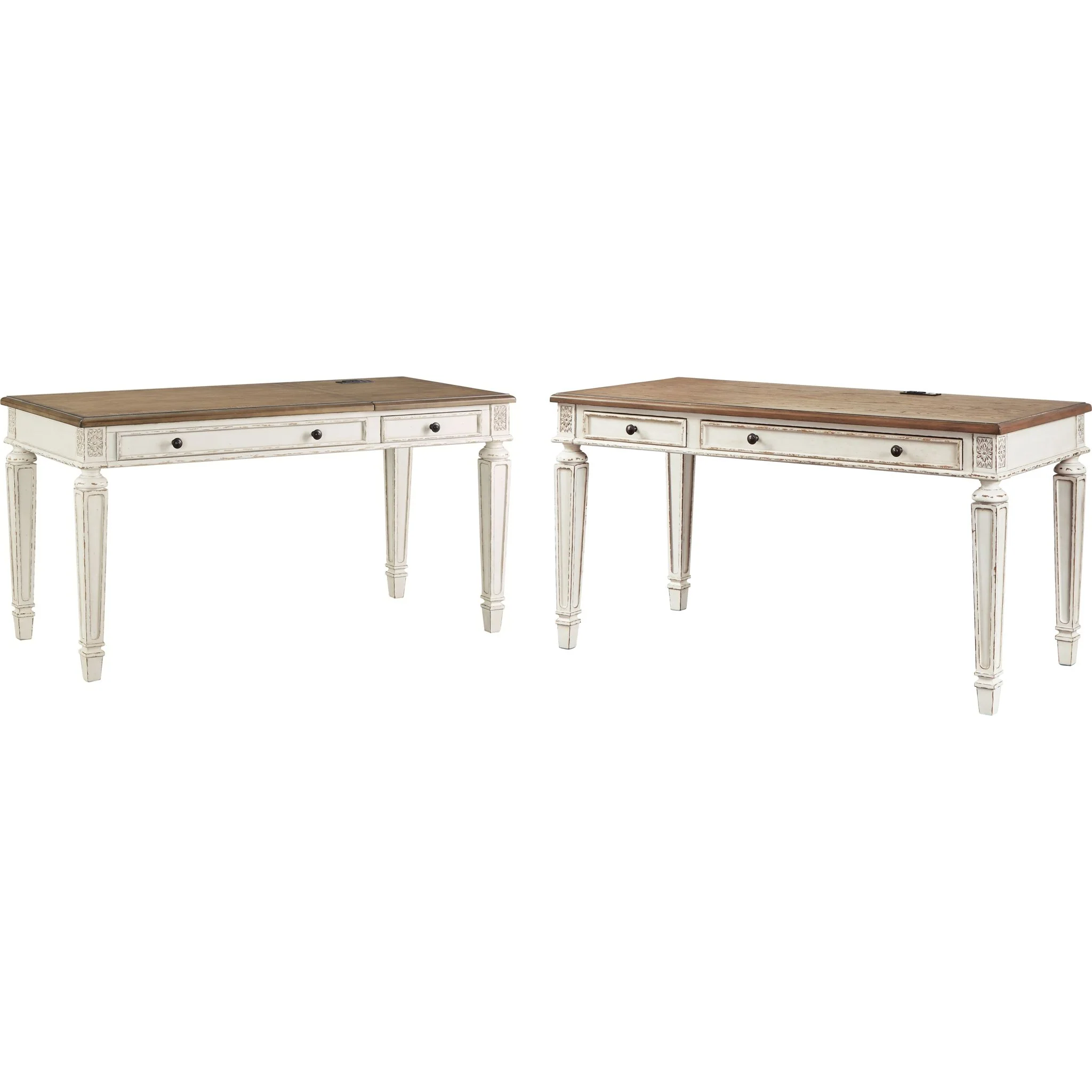 Realyn 2 Piece Home Office Package - White/Brown