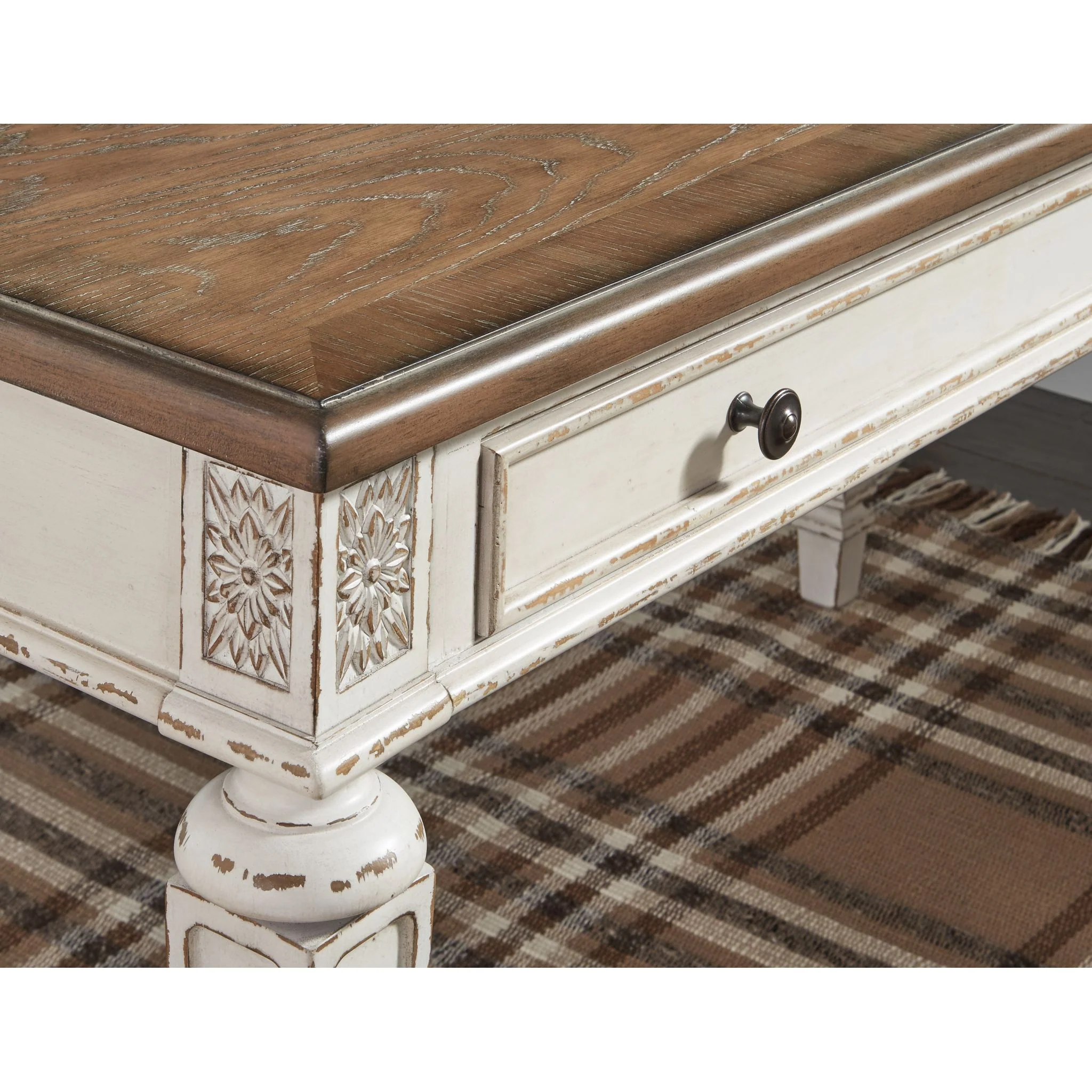 Realyn 2 Piece Home Office Package - White/Brown - Image 9