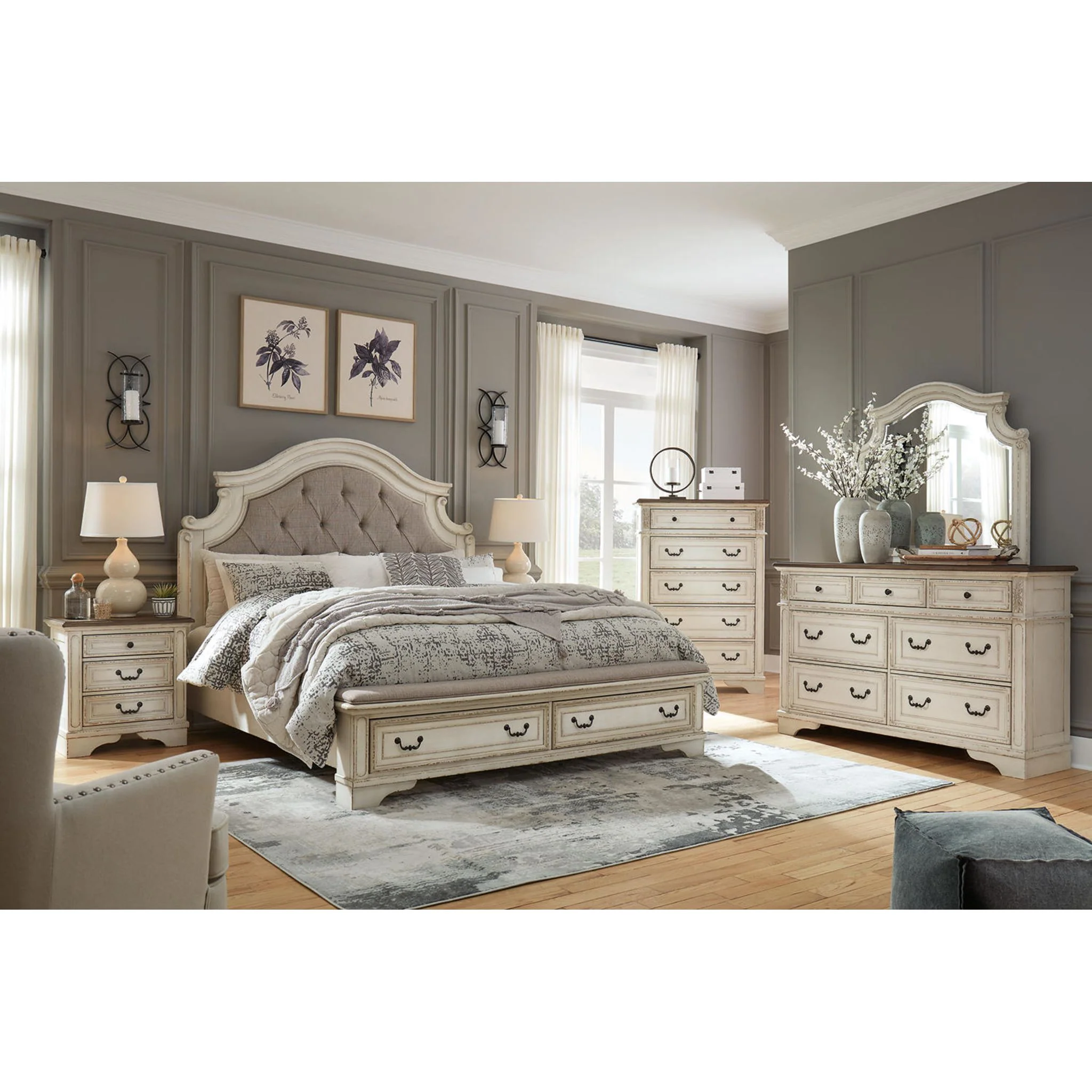 Realyn 5 Piece King Panel Bedroom - Two-tone - Image 3