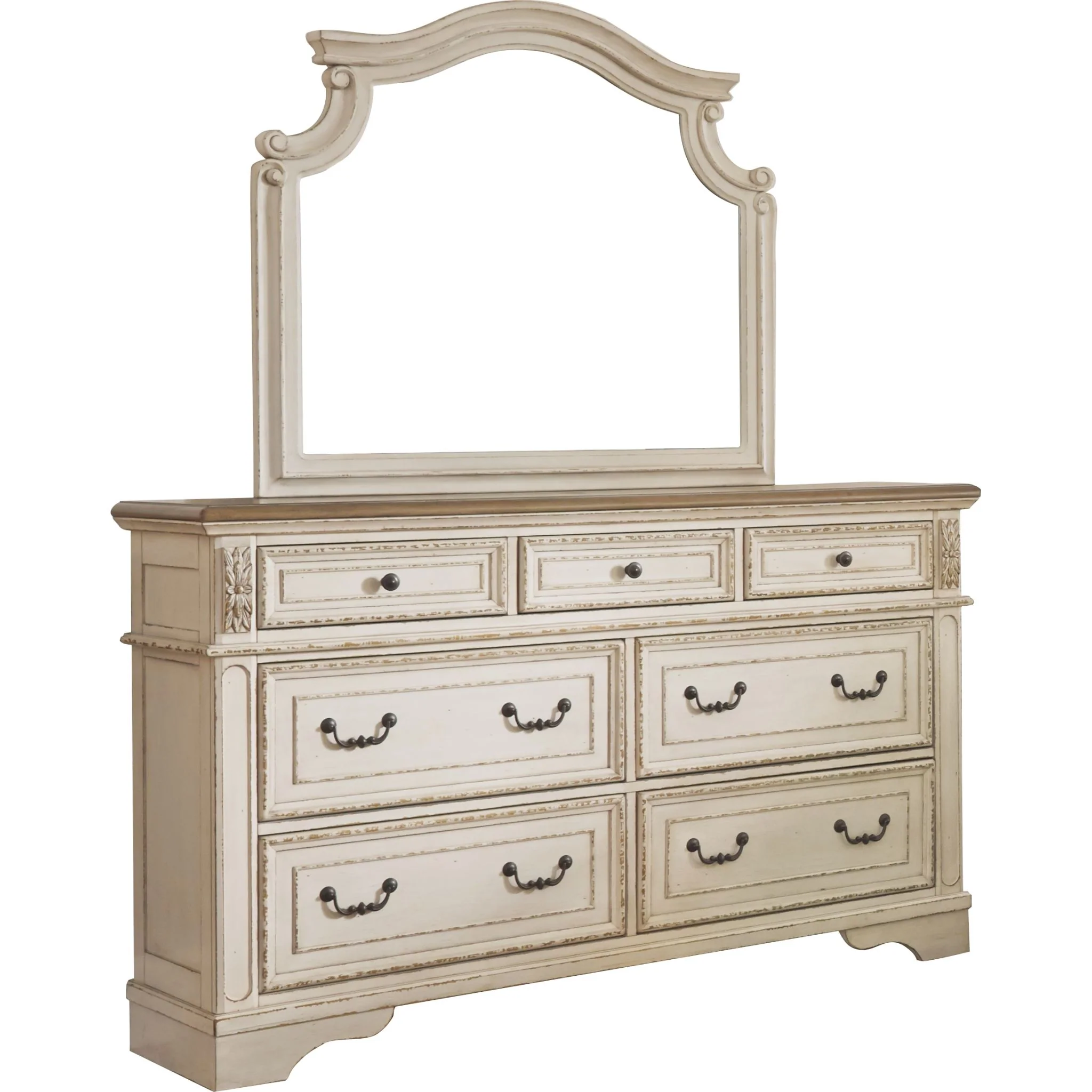 Realyn 5 Piece Queen Panel Bedroom - Chipped White - Image 4