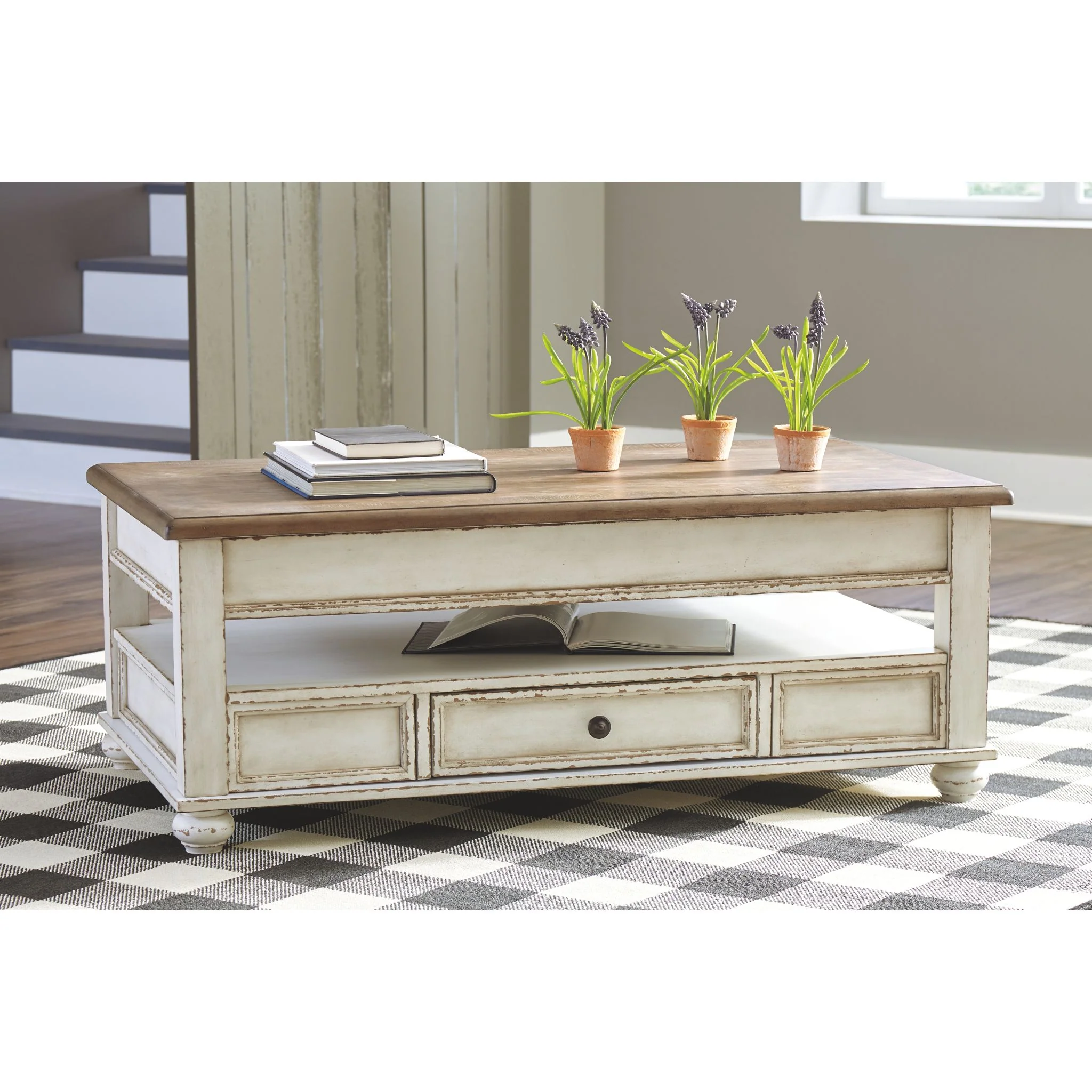 Realyn Coffee Table - White/Brown - Image 2