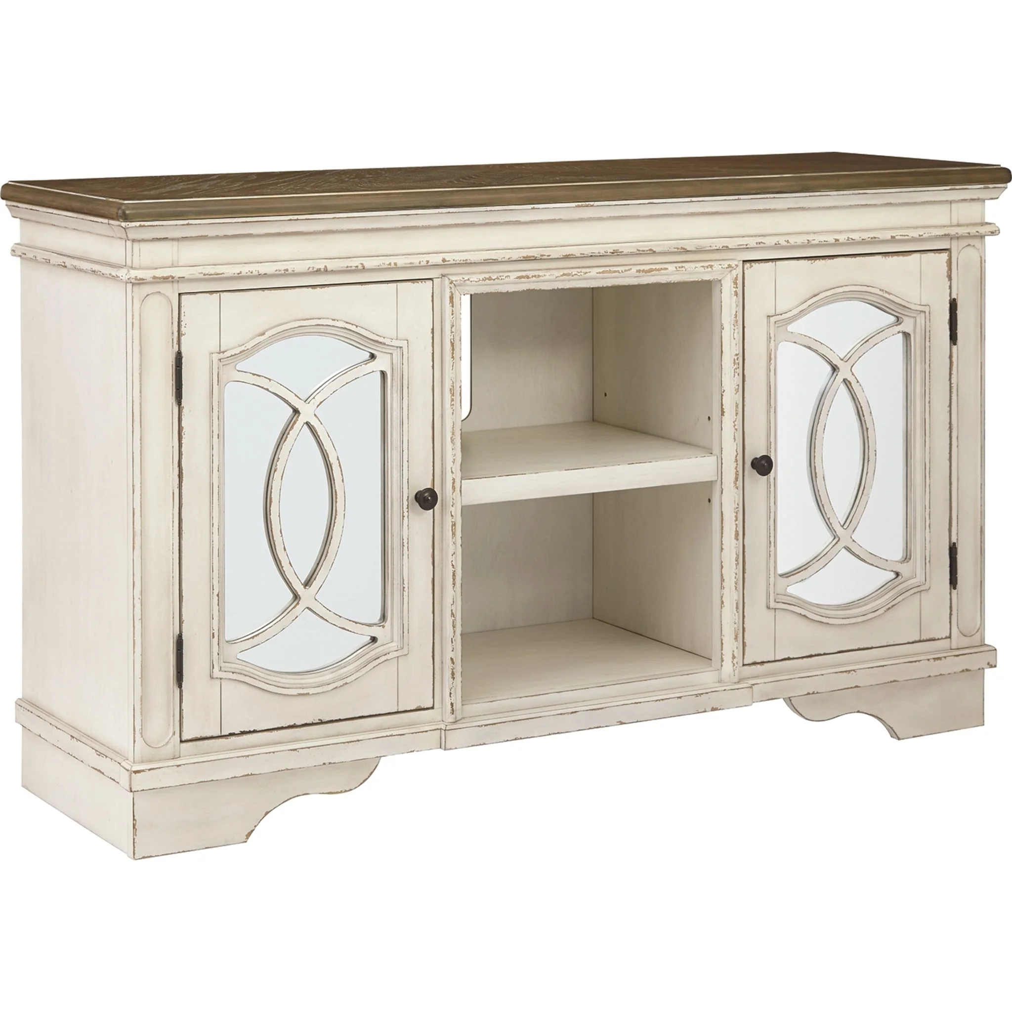 Realyn TV Stand - Chipped White