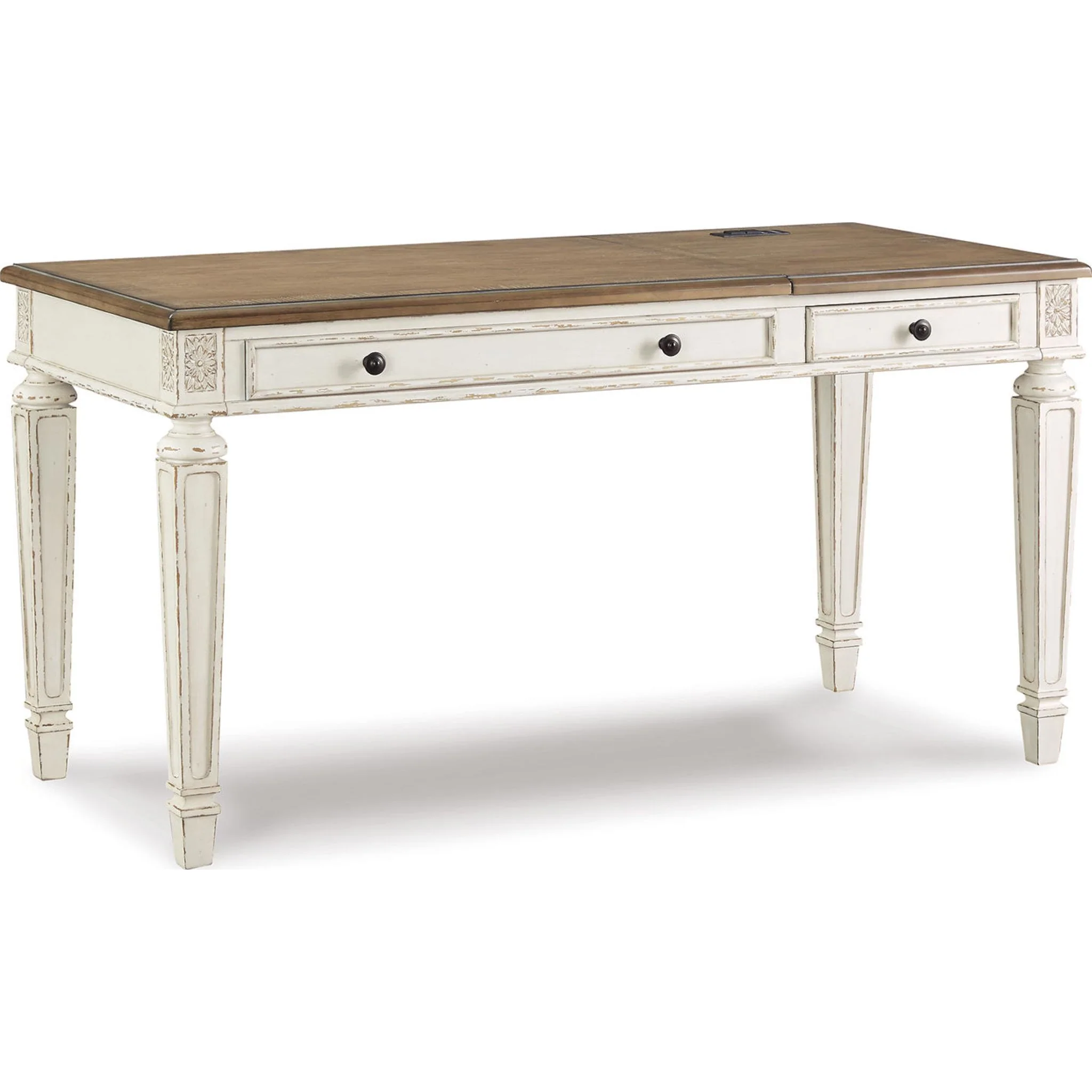 Realyn Lift Top Desk - White/Brown - Image 18