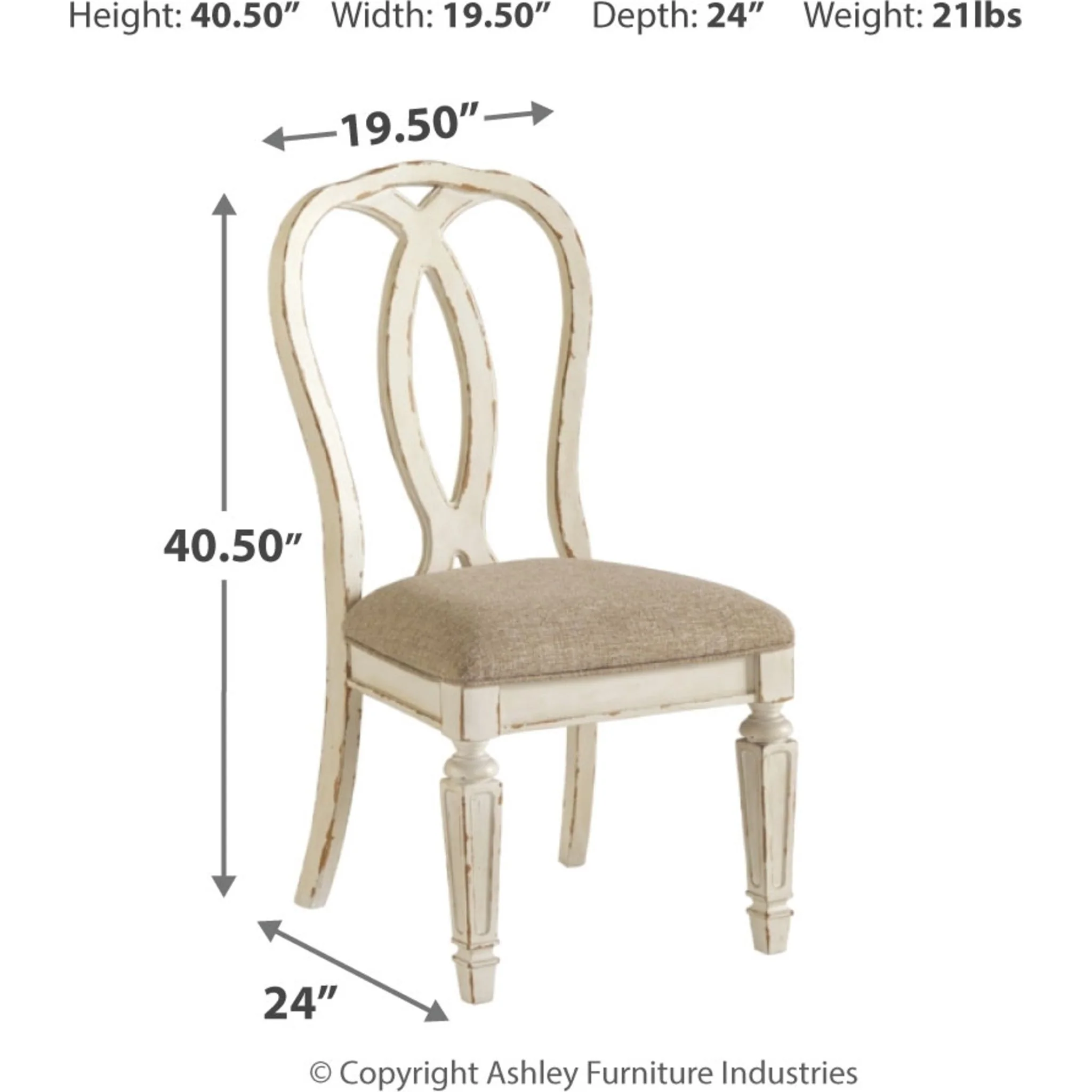 Realyn Side Chair - Chipped White - (D743-02) - Image 4