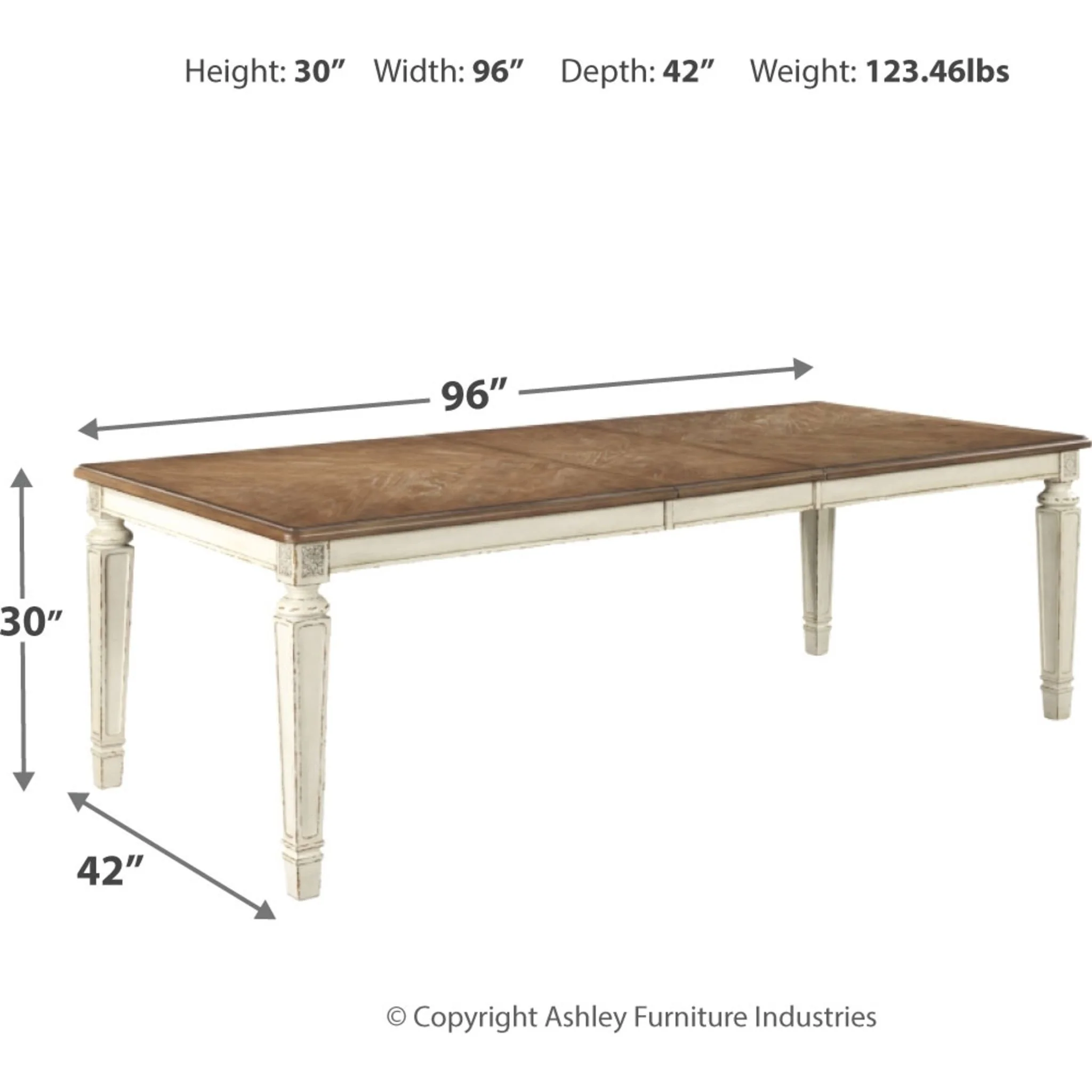 Realyn Dining Extension Table - Chipped White - (D743-45) - Image 4