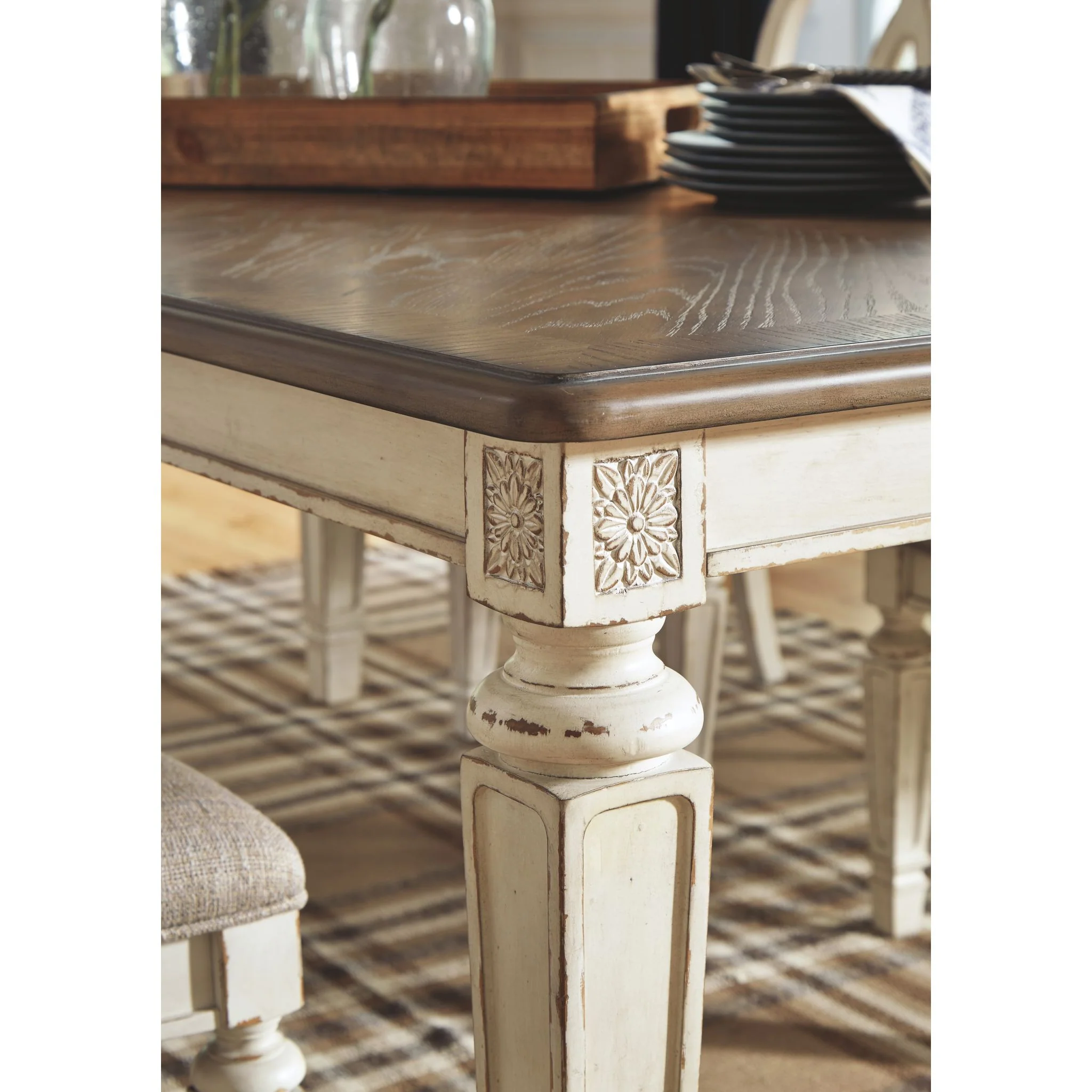 Realyn Dining Extension Table - Chipped White - (D743-45) - Image 6