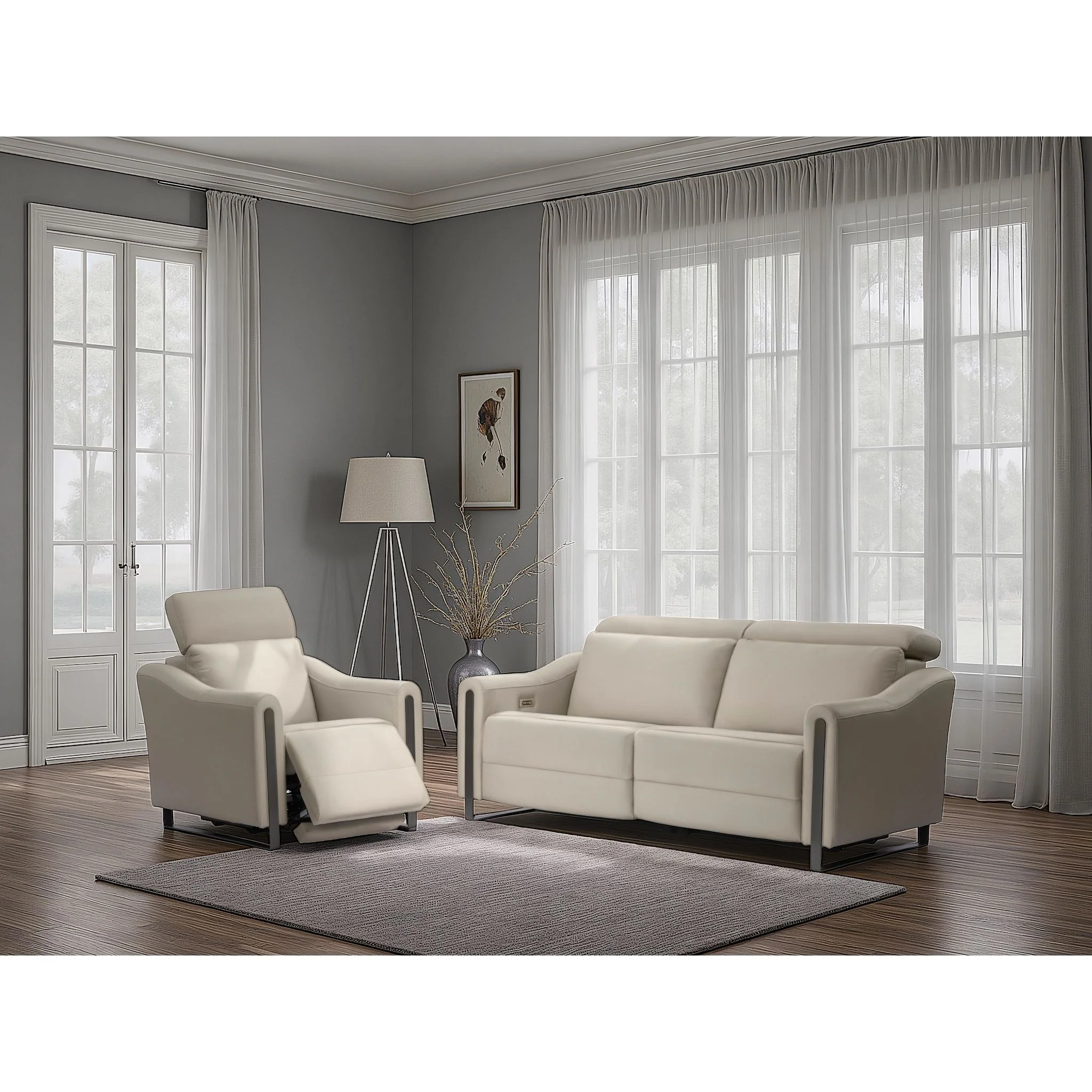 Reverie Power Recliner - Vacchetta Grey - Image 2