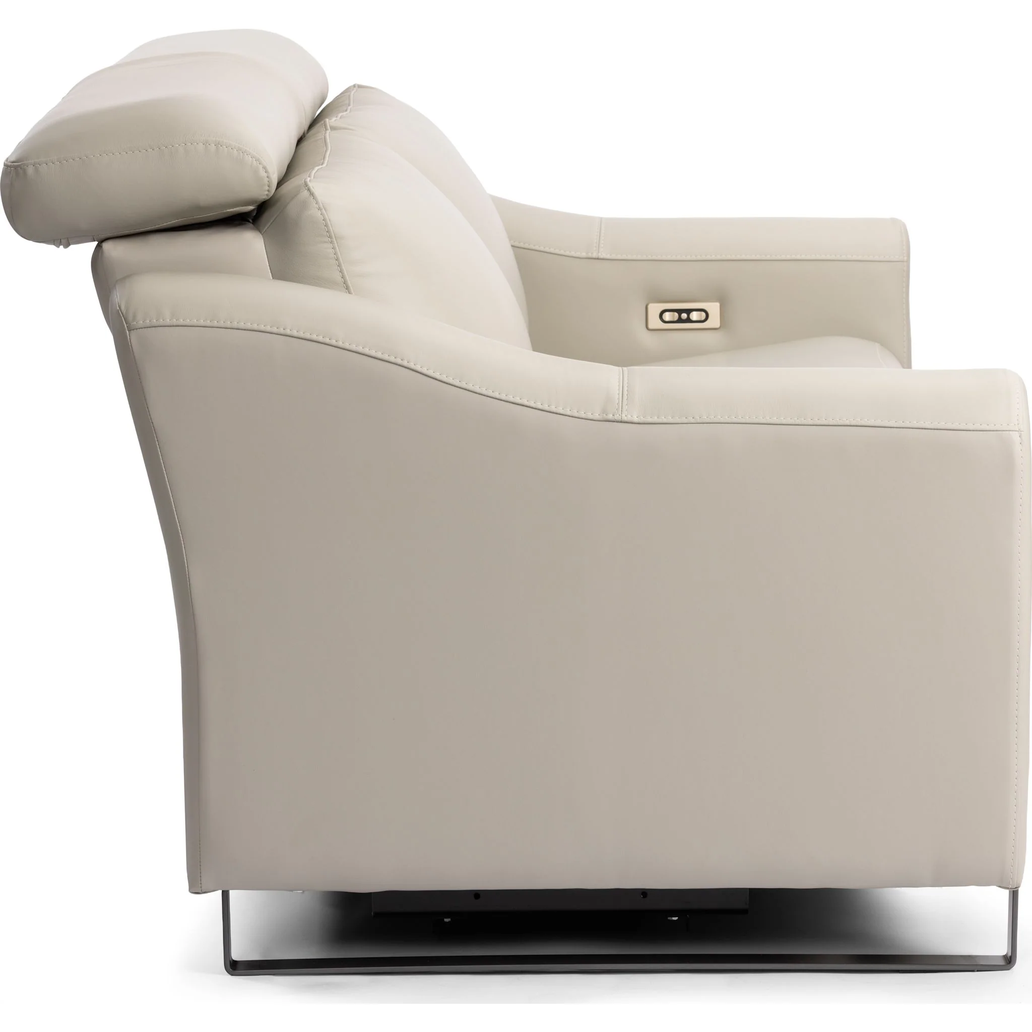 Reverie Power Reclining Sofa With Power Headrest - Vacchetta Grey - Image 4
