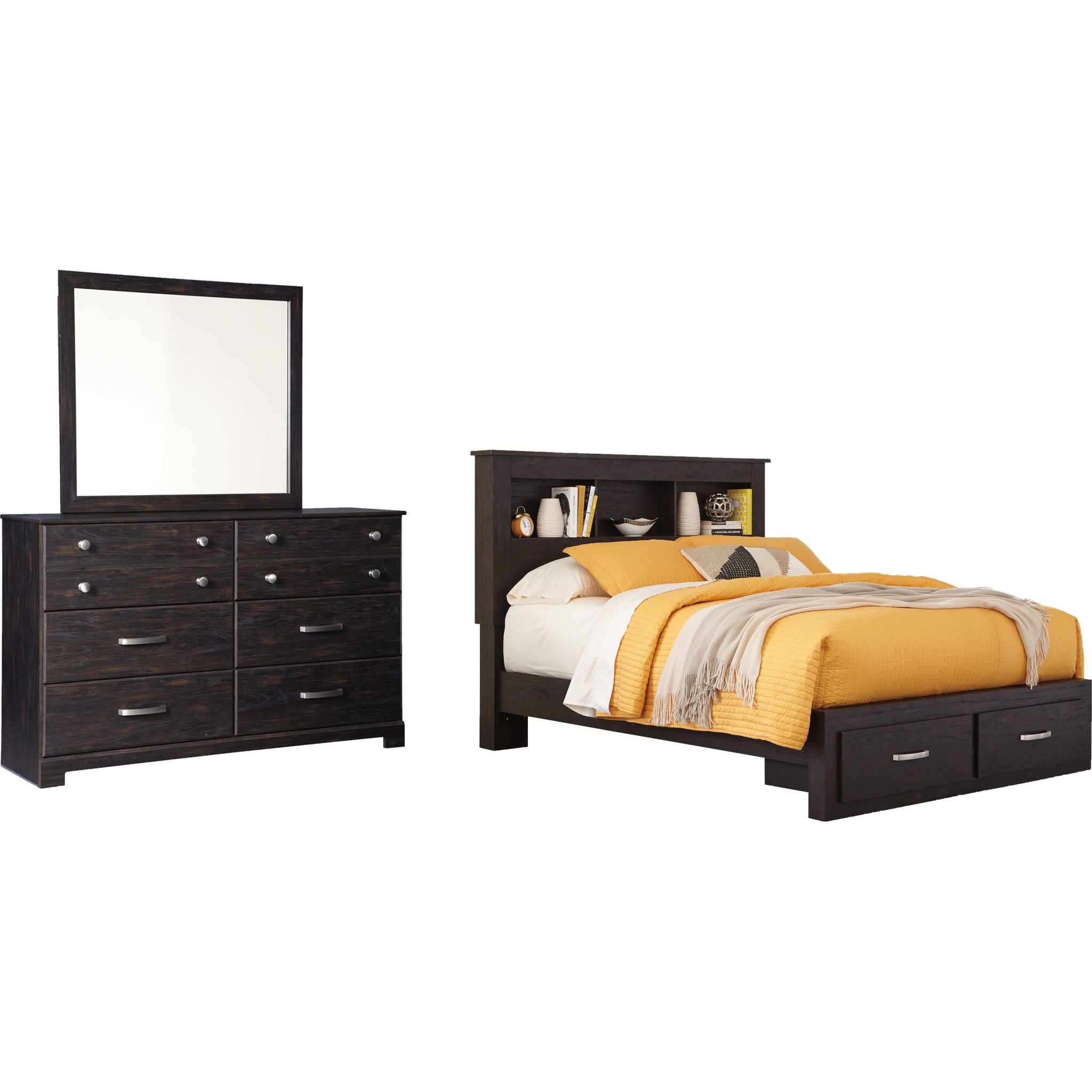 Reylow 5 Piece Bedroom Package - Dark Brown