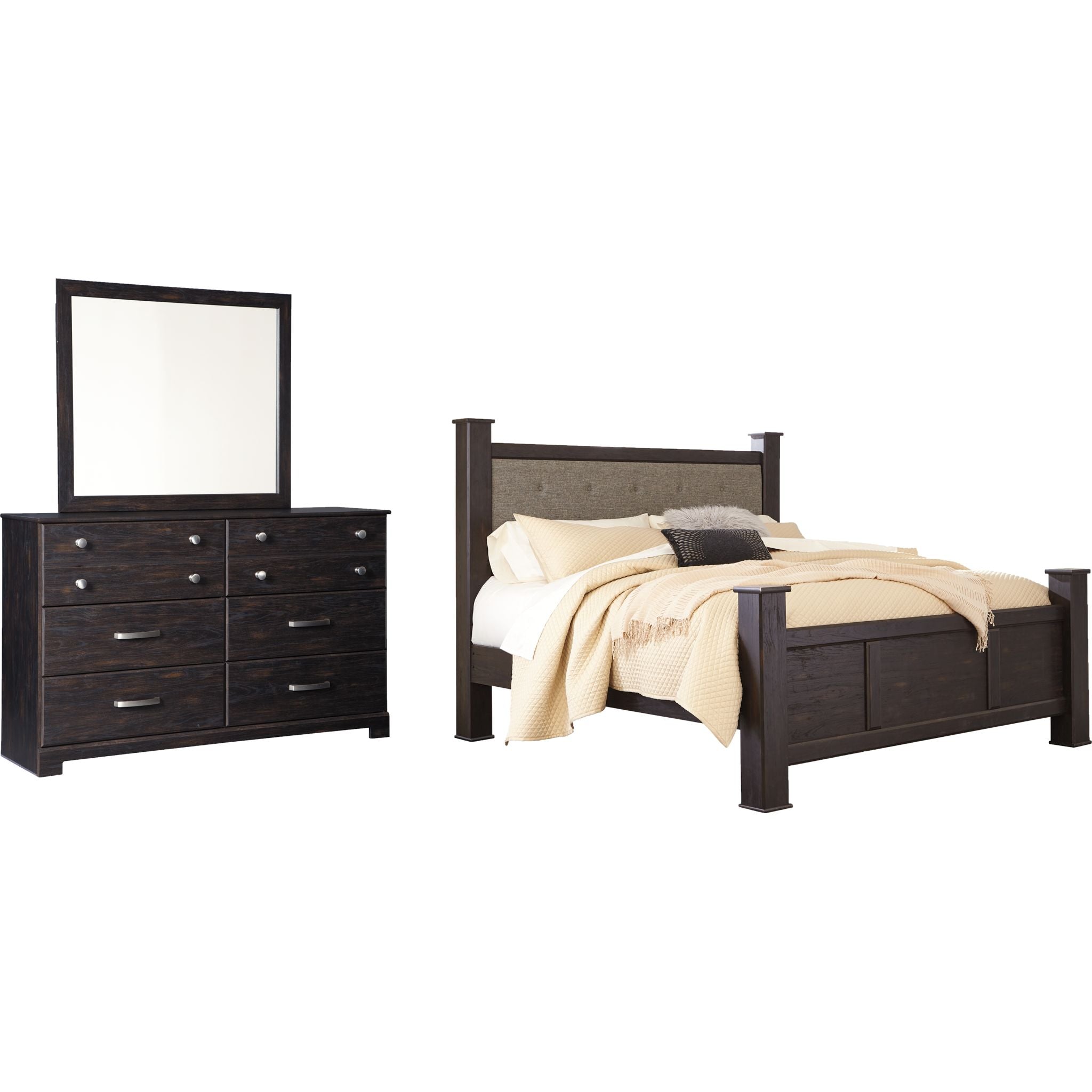 Reylow 5 Piece Bedroom Package - Dark Brown
