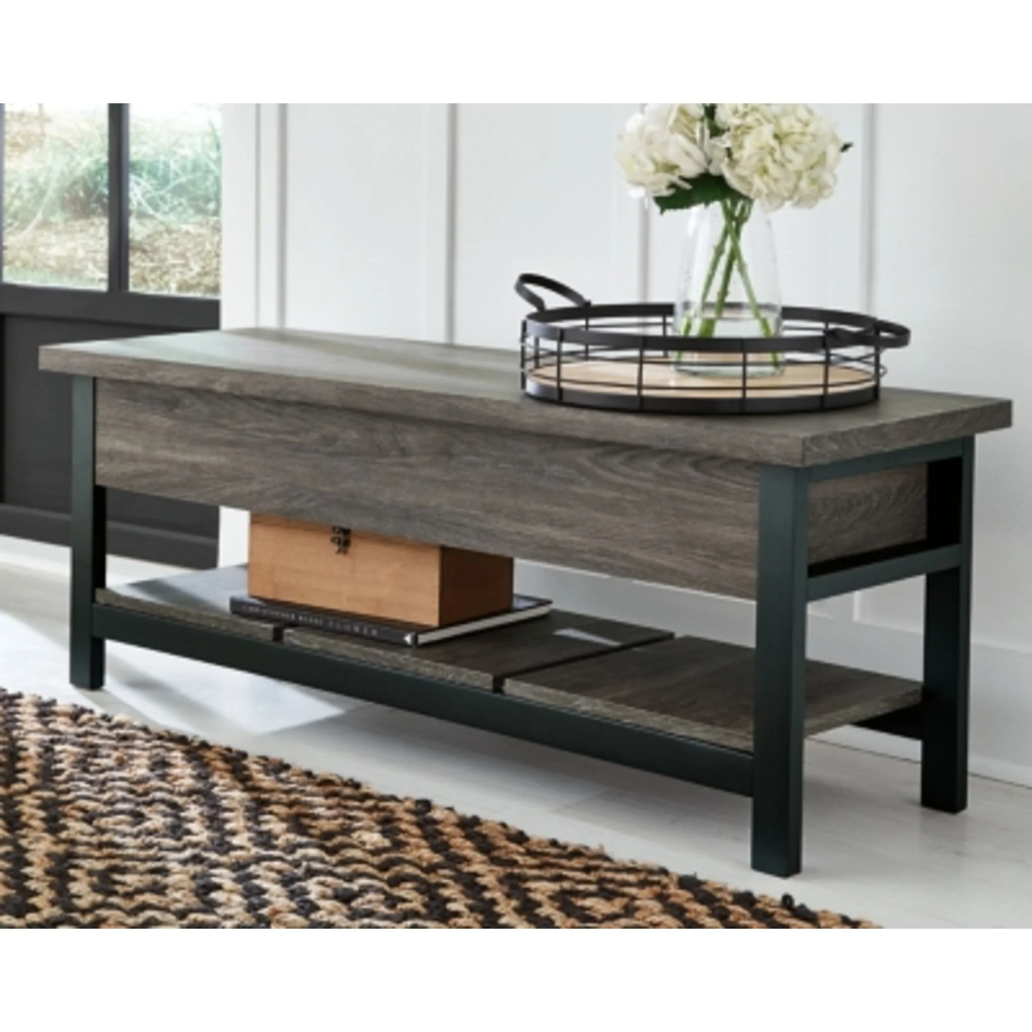 Rhyson Storage Bench - Brown - Image 10