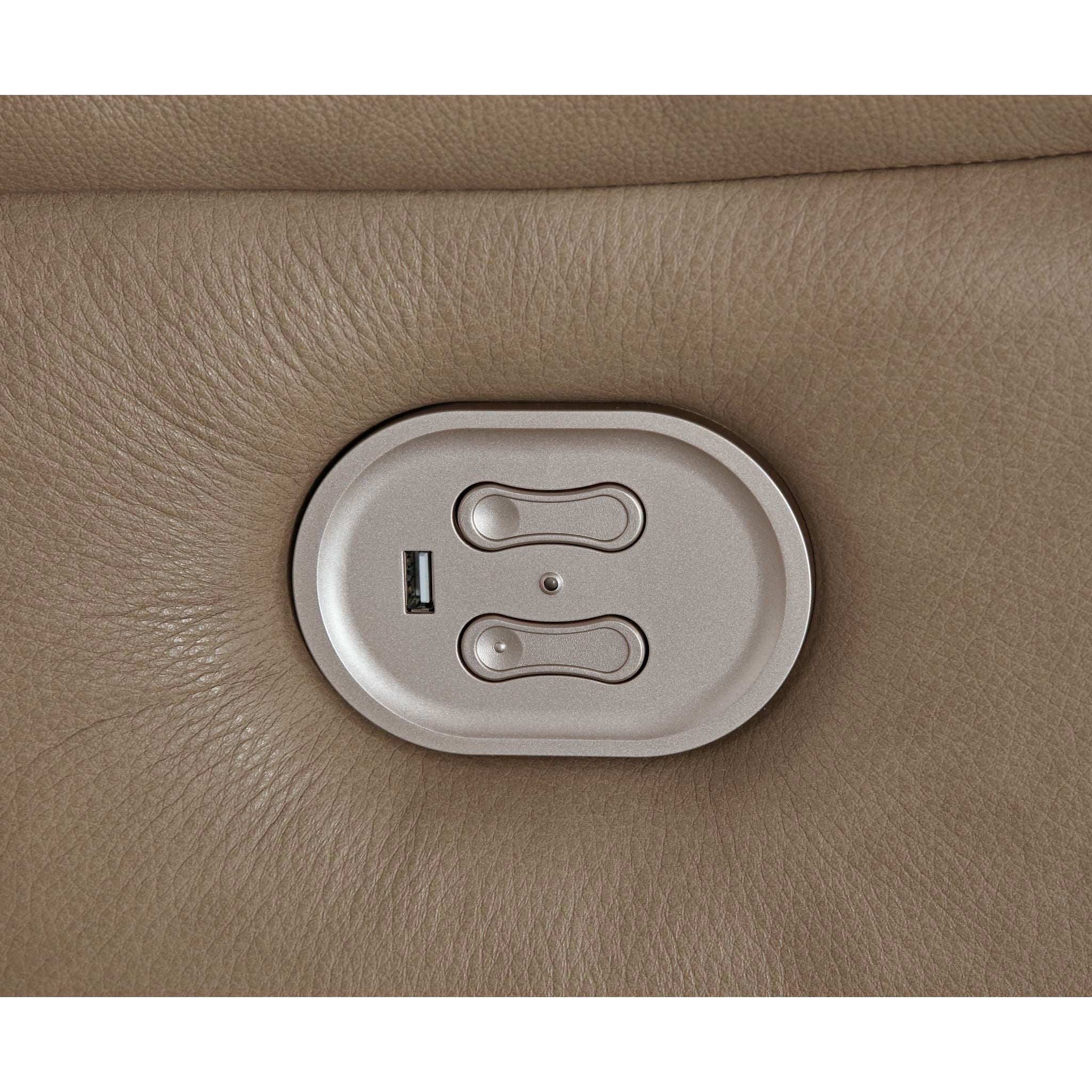 Ricmen Power Reclining Love w/Power Headrest - Putty - Image 4