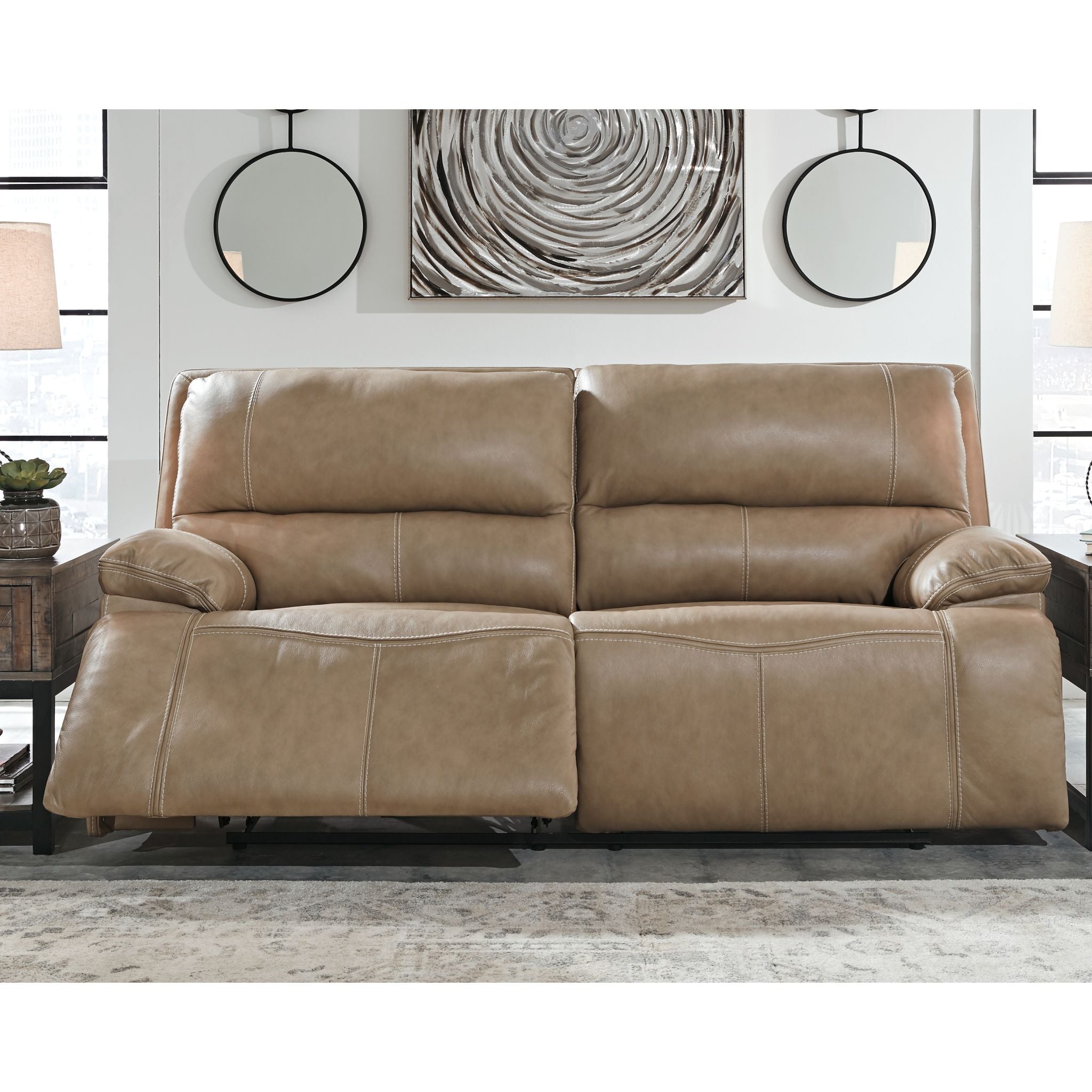 Ricmen Power Reclining Sofa With Power Headrest - Putty - Image 2