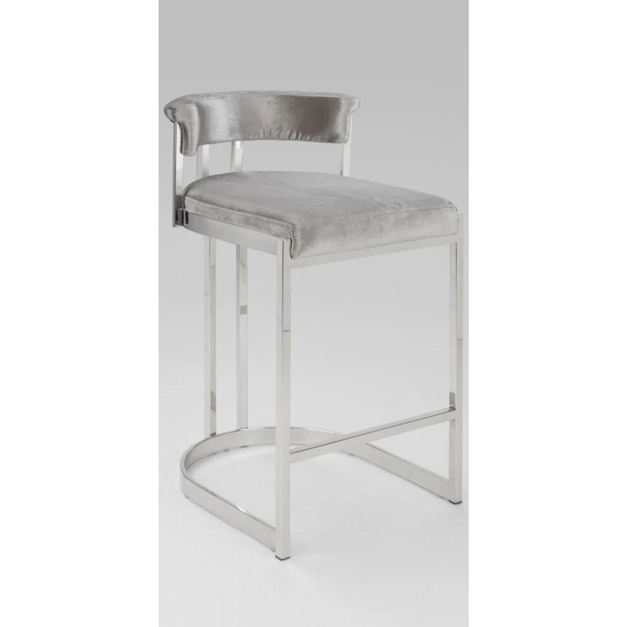 Ripple Counter Height Stool - Grey Velvet - (102275)