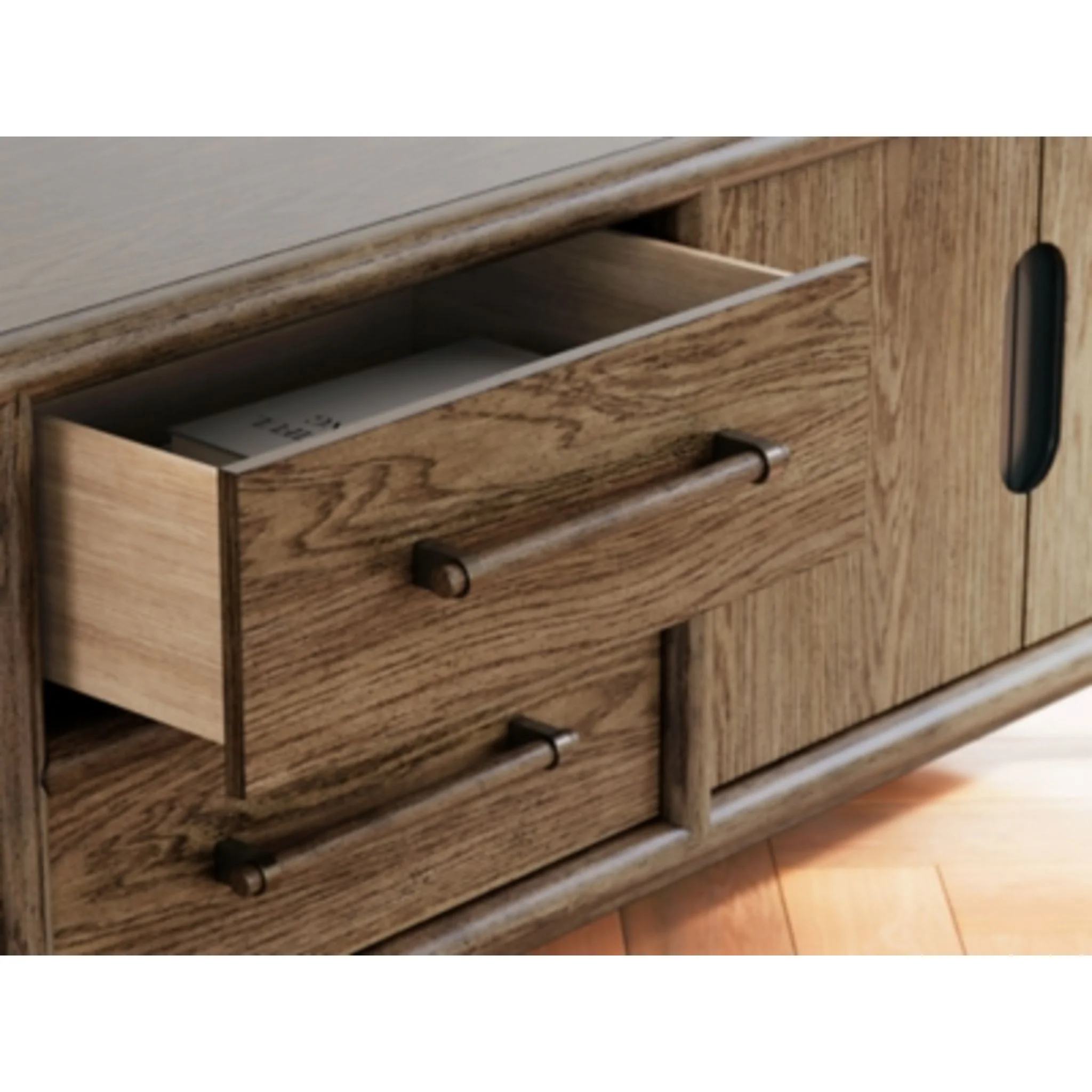 Roanhowe TV Stand - Brown - Image 6