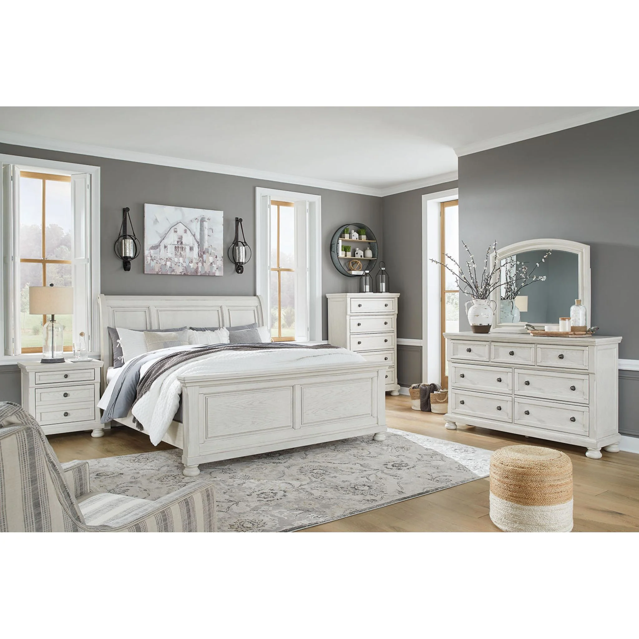 Robbinsdale Dresser and Mirror - Antique White - Image 17