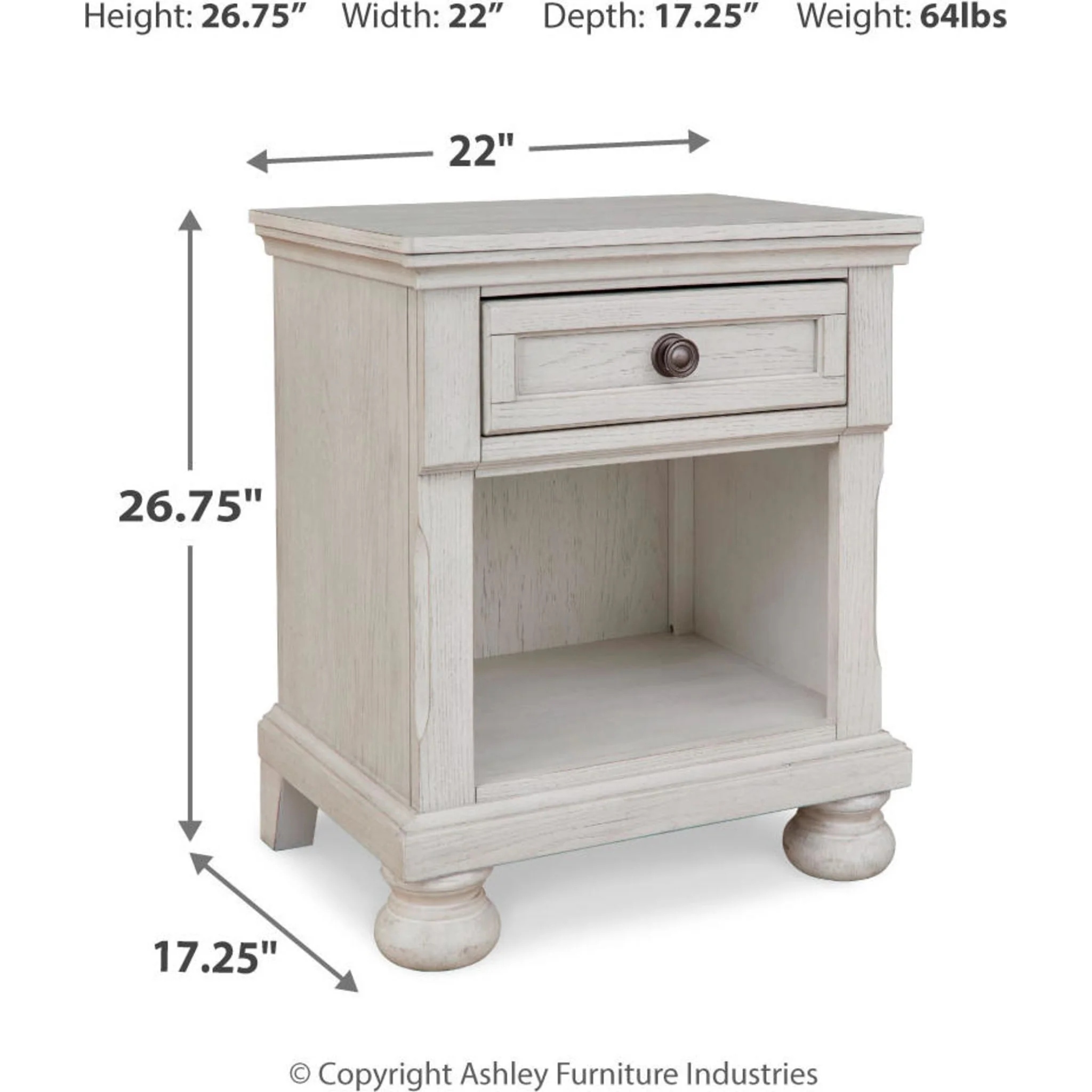 Robbinsdale Nightstand - Antique White - Image 13