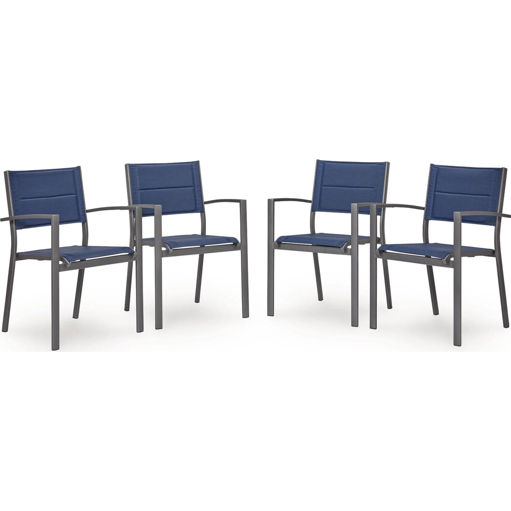 Rocky Creek Outdoor Sling Arm Chair (Set of 4) - Blue/Gray