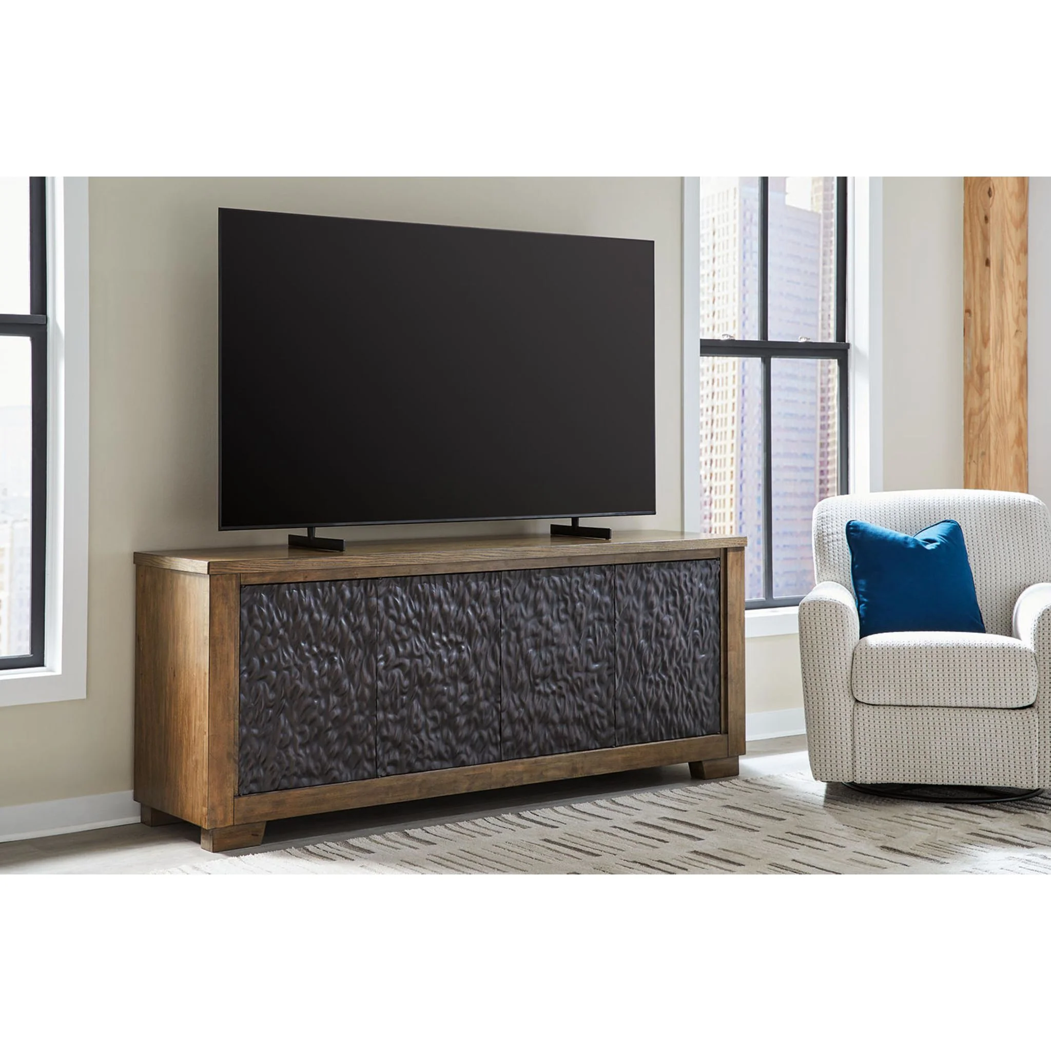 Rosswain TV Stand - Warm Brown - Image 2