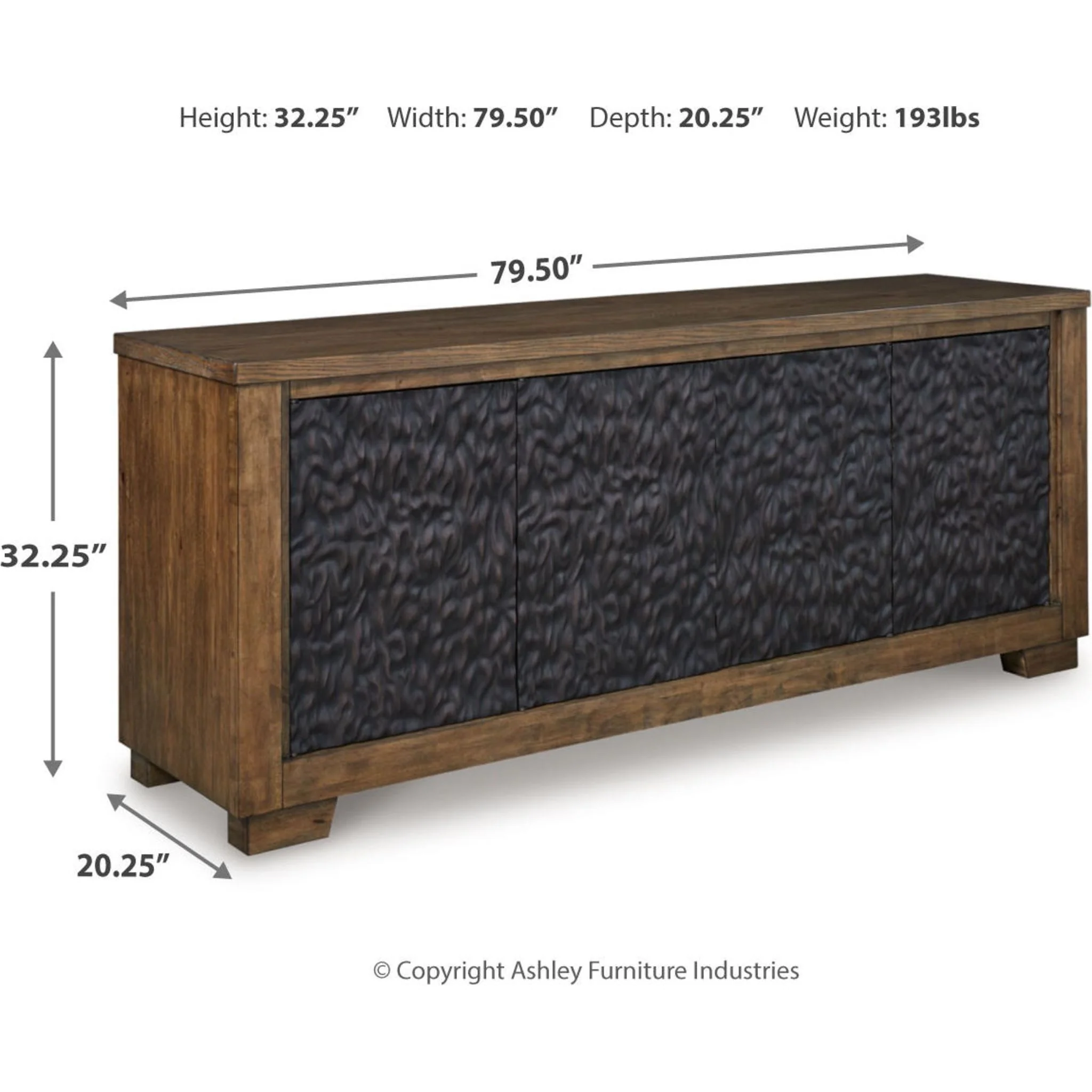 Rosswain TV Stand - Warm Brown - Image 3