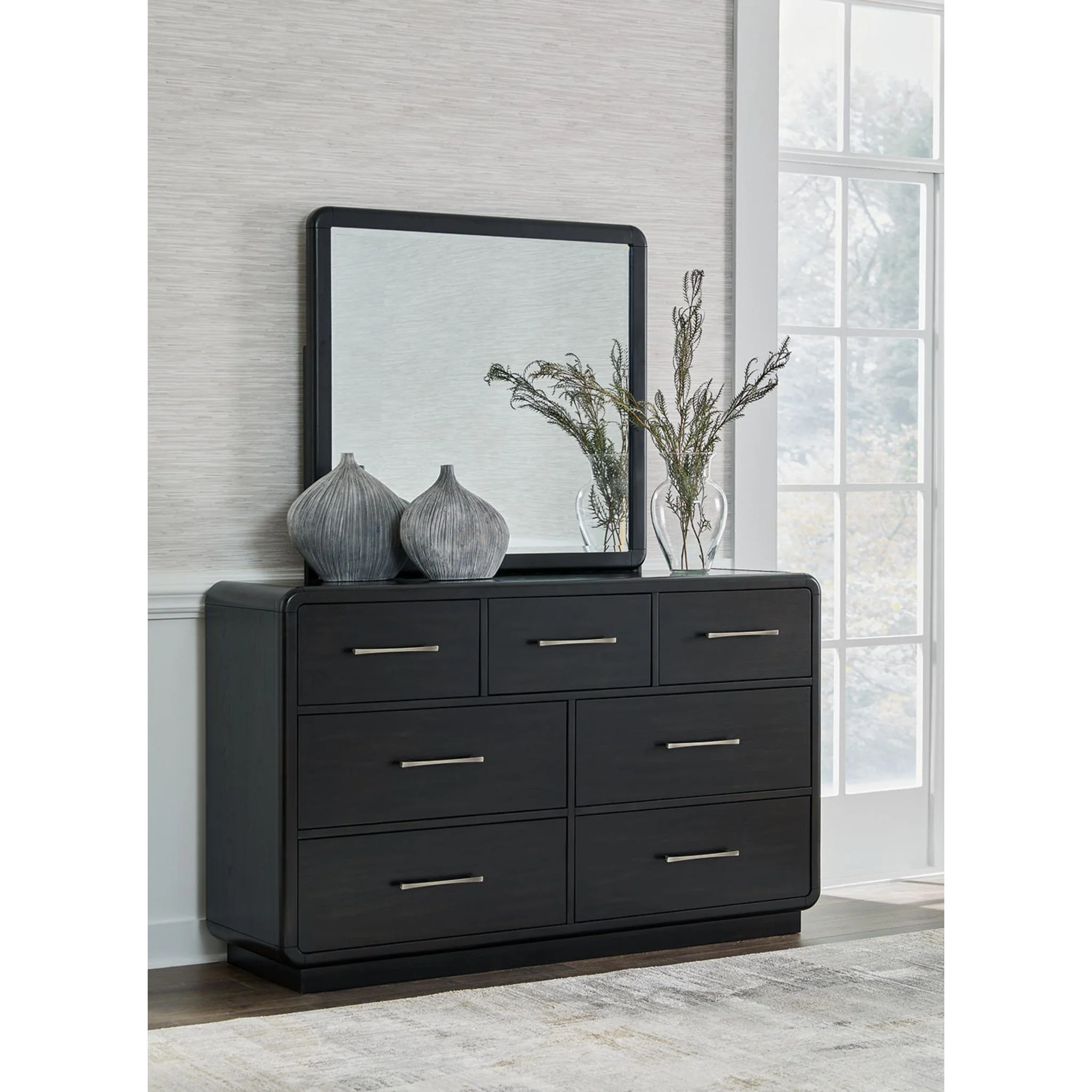 Rowanbeck 6 Piece King Panel Bedroom - Gray/Black - Image 6