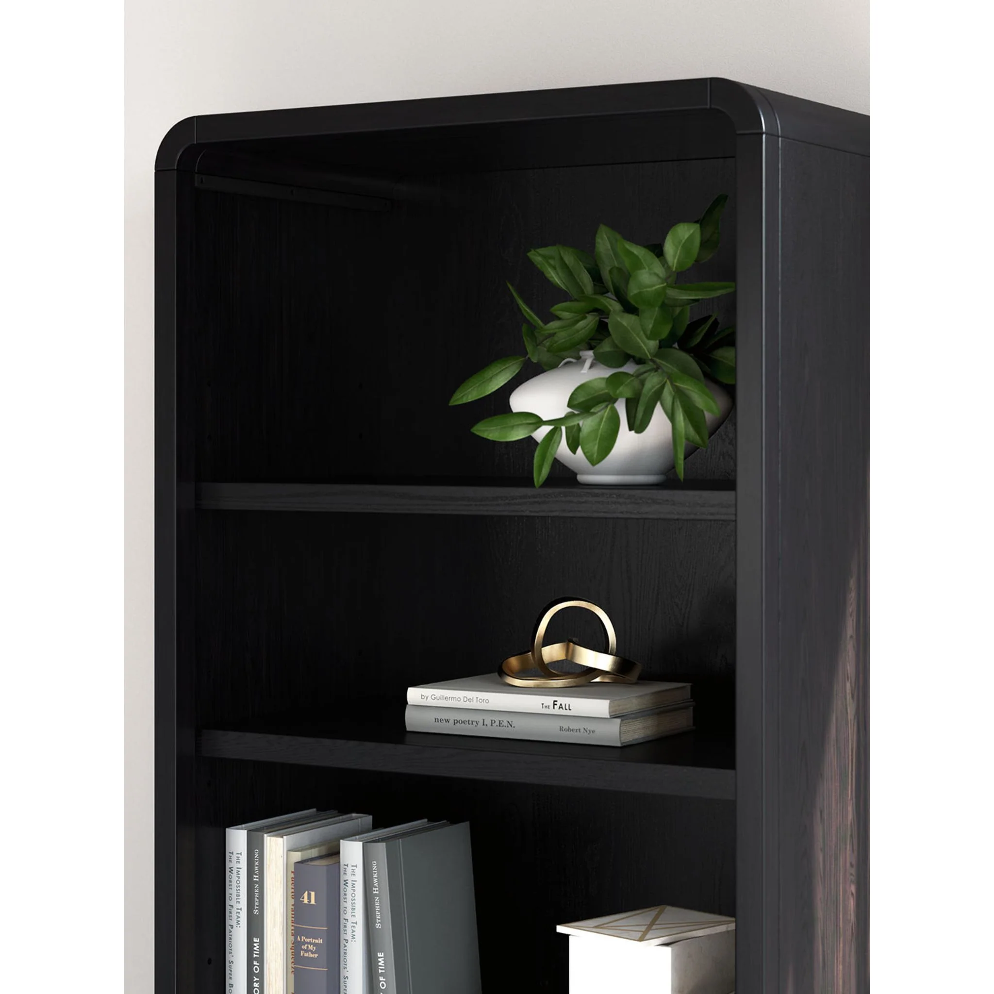 Rowanbeck Bookcase - Black - Image 5