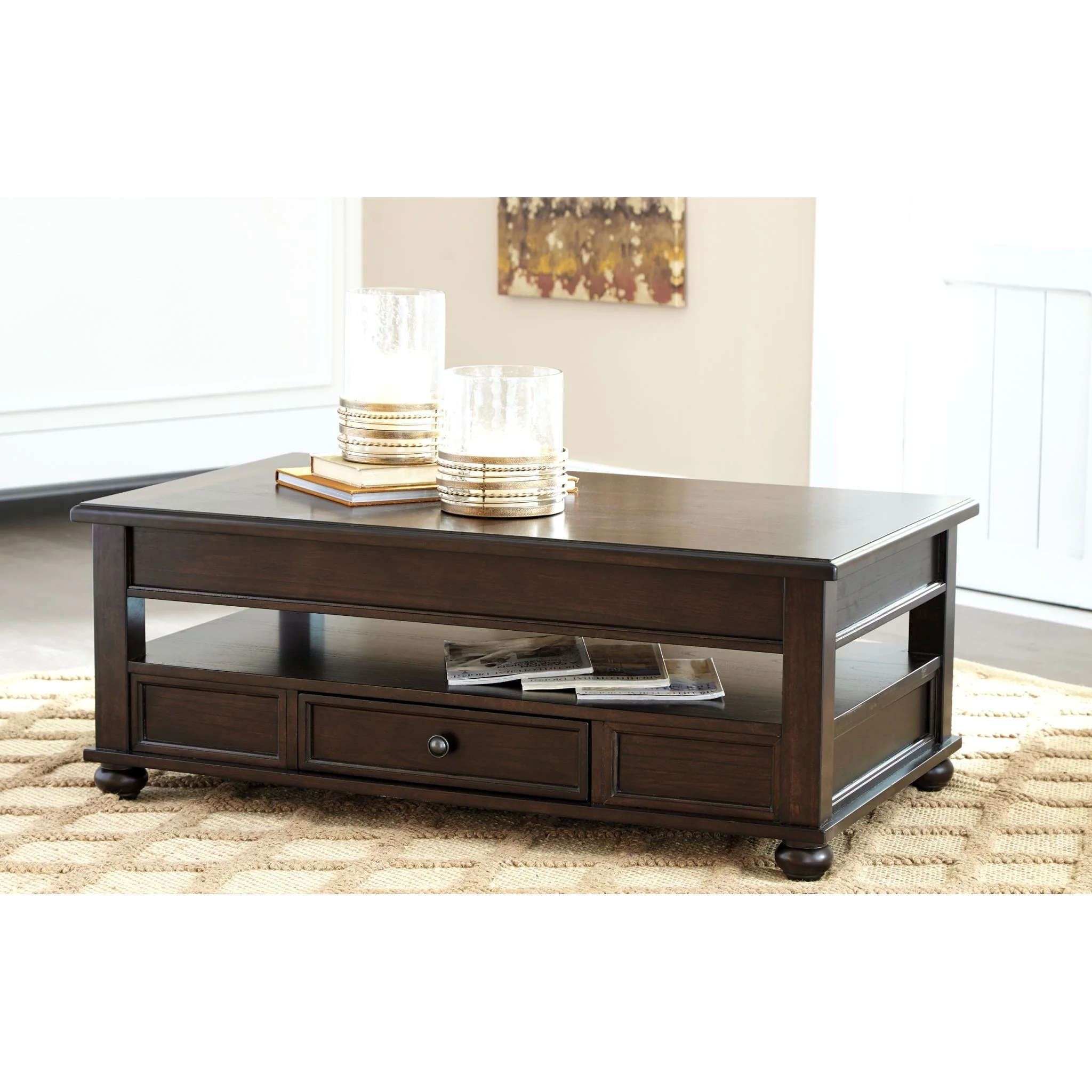 Rowley Creek Coffee Table - Dark Brown - Image 11