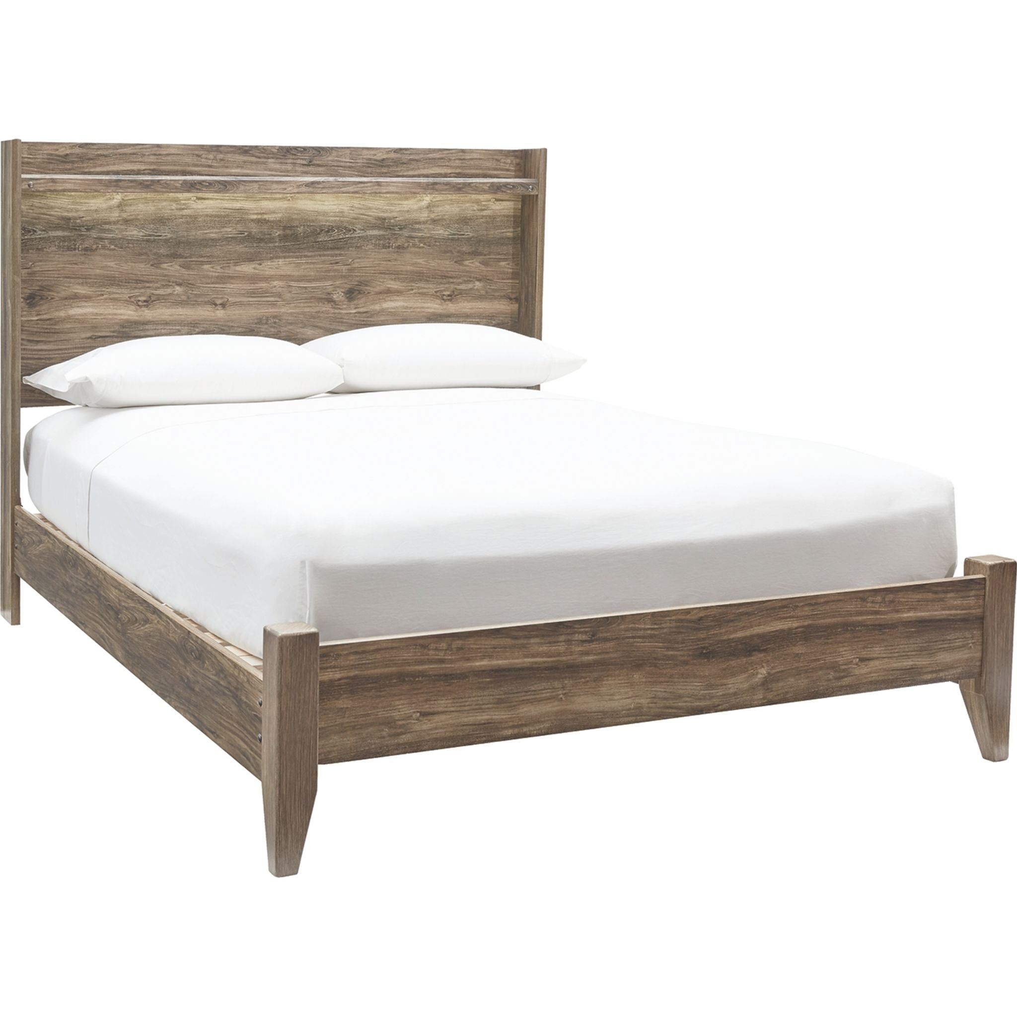 Rusthaven 3 Piece Queen Panel Bed - Brown