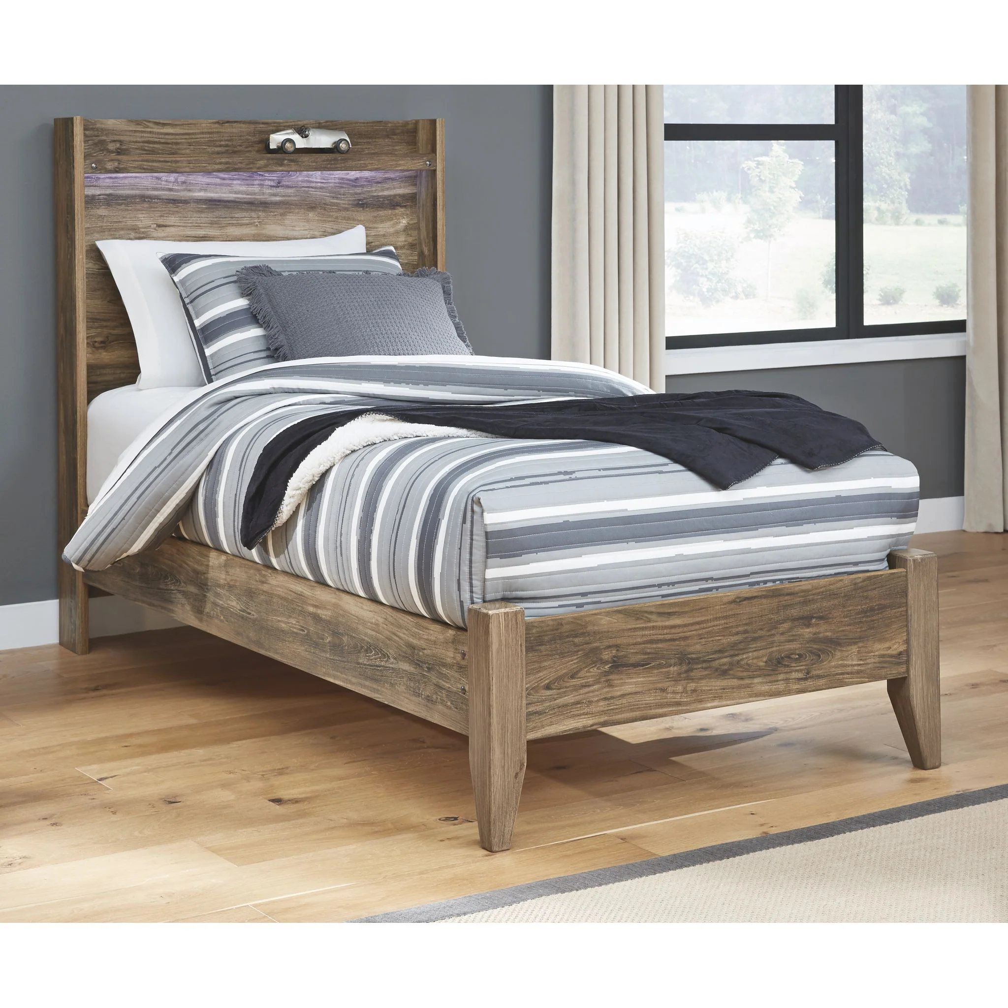 Rusthaven Twin Panel Bed - Brown - Image 2