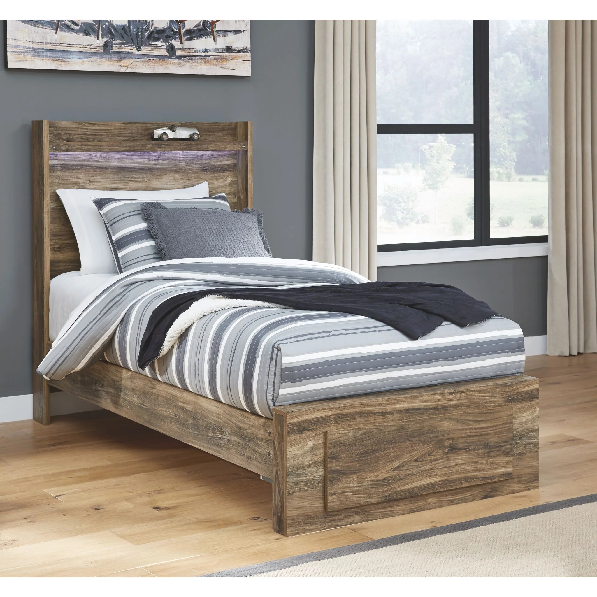 Rusthaven Twin Panel Bed - Brown - Image 5