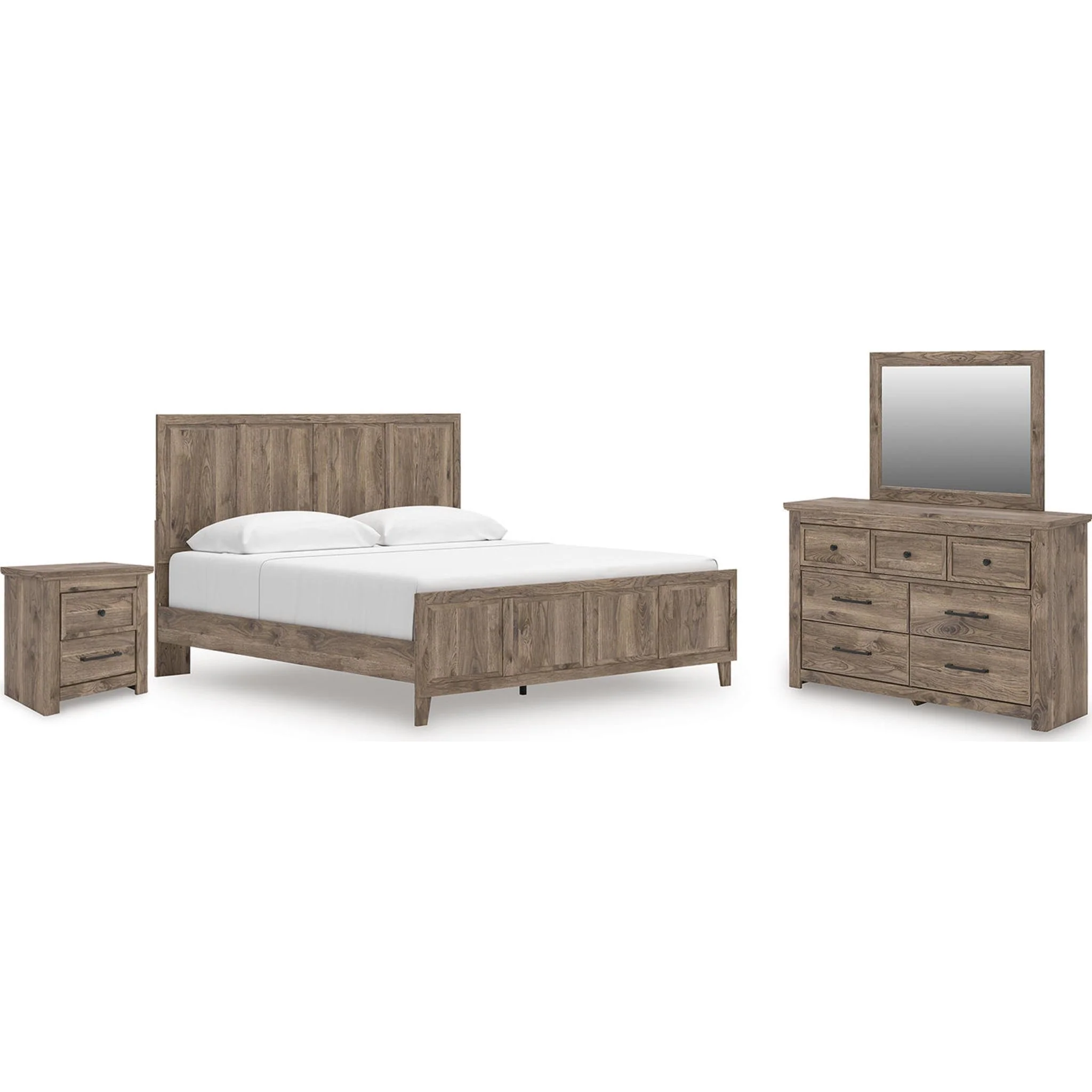 Rusticott 6 Piece King Panel Bedroom - Brown