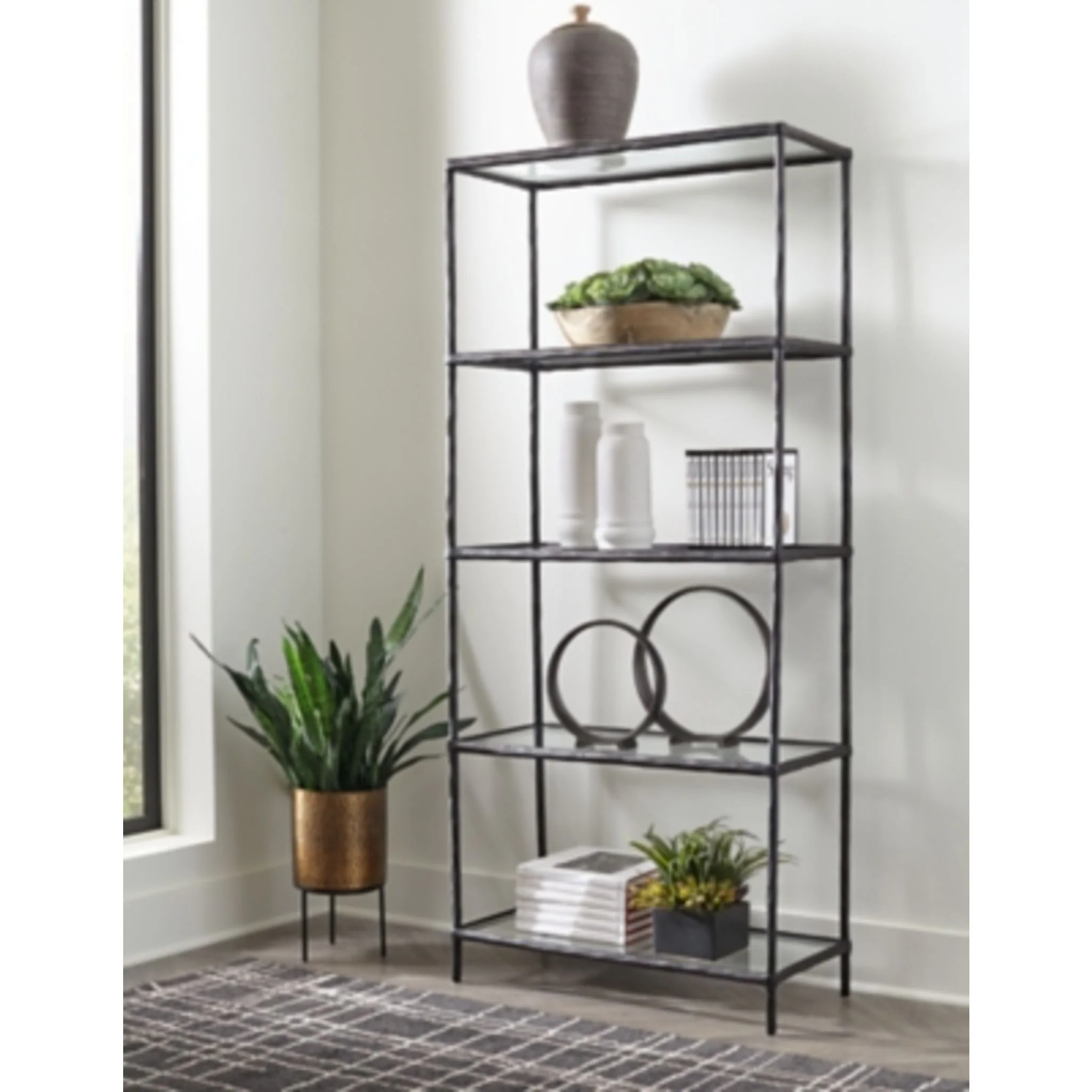 Ryandale Bookcase - Antique Black - Image 4