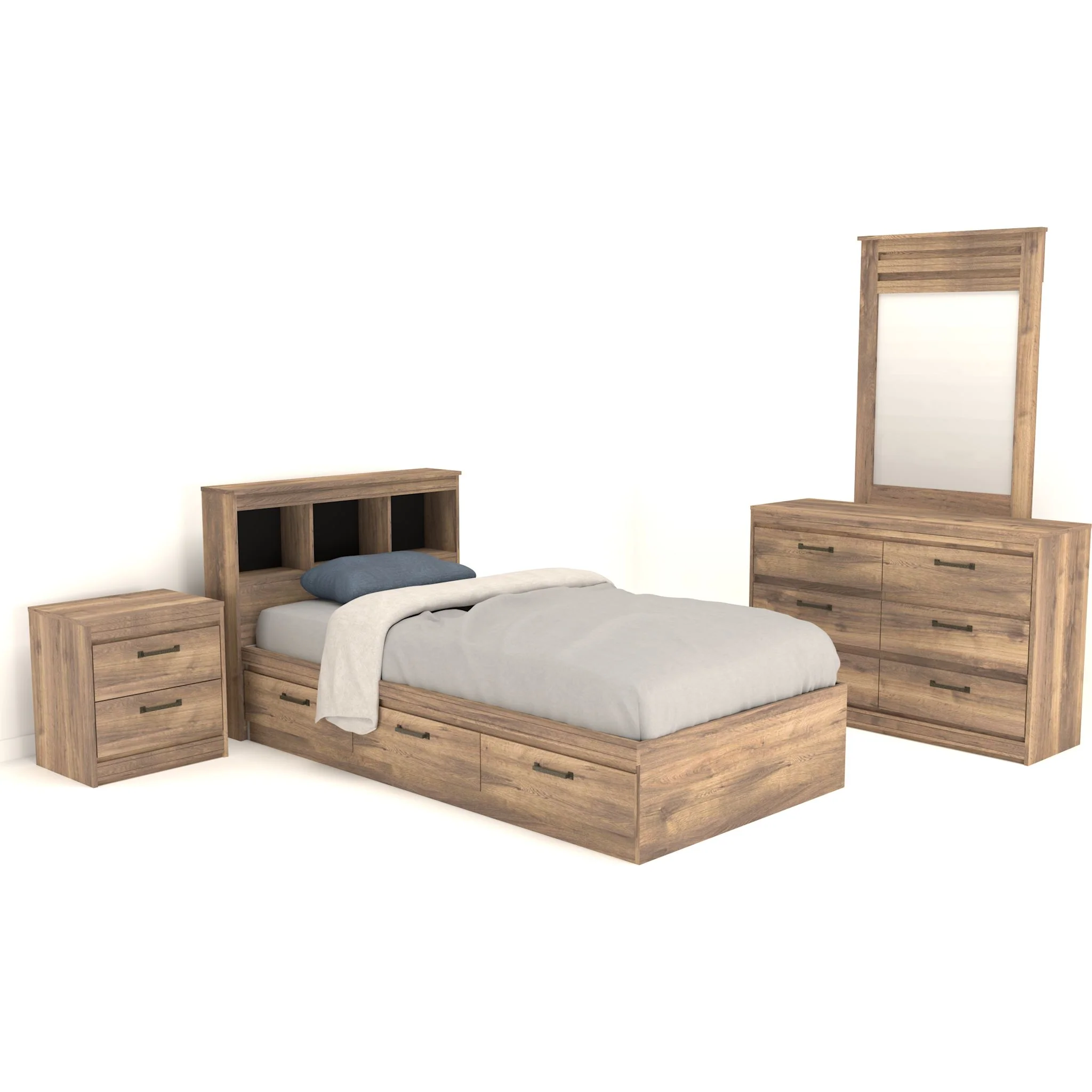 Sahara 6 Piece Storage Bedroom - Natural