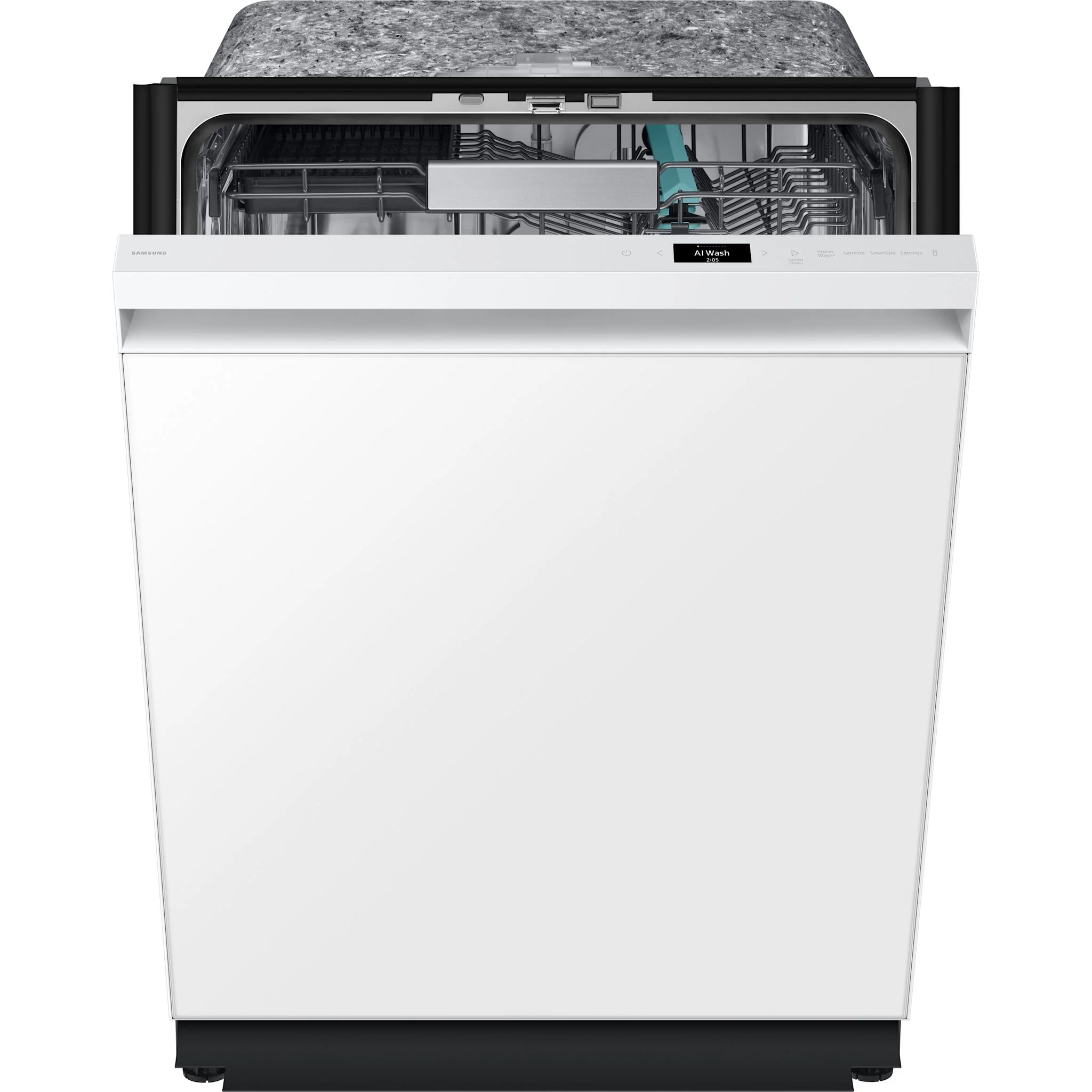 Samsung Dishwasher Stainless Steel (DW90F89T0U12AA) - White Glass - Image 2