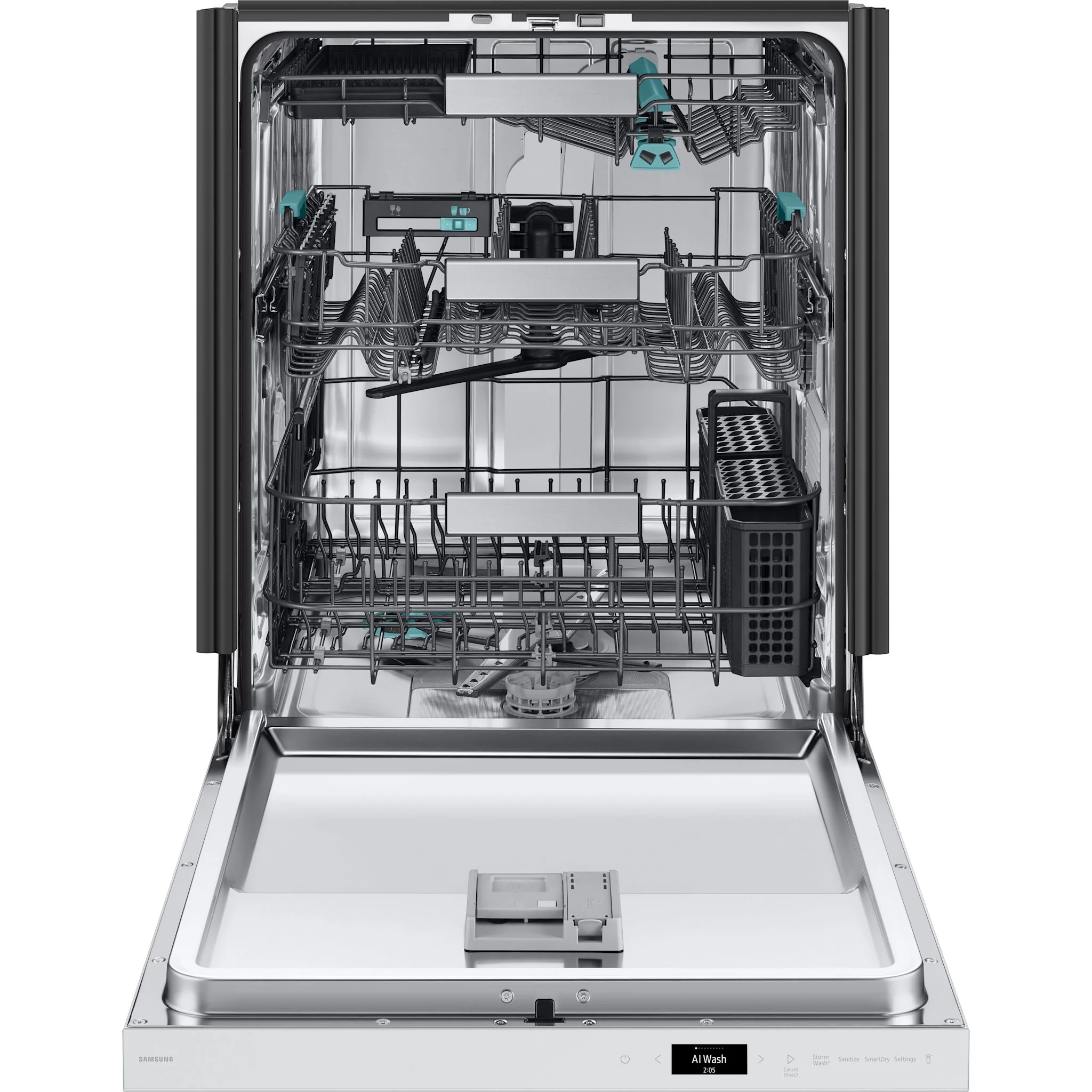 Samsung Dishwasher Stainless Steel (DW90F89T0U12AA) - White Glass - Image 3