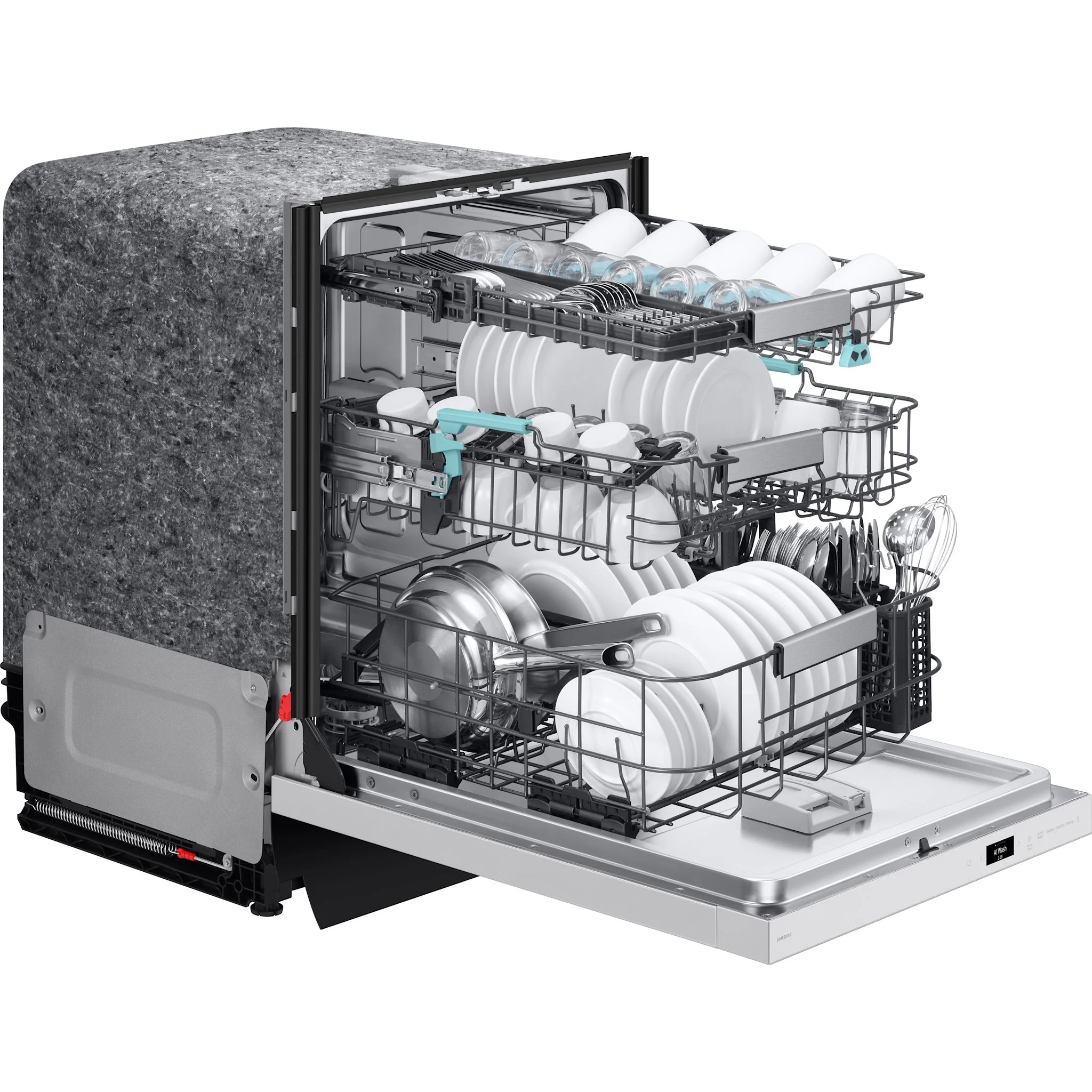 Samsung Dishwasher Stainless Steel (DW90F89T0U12AA) - White Glass - Image 8