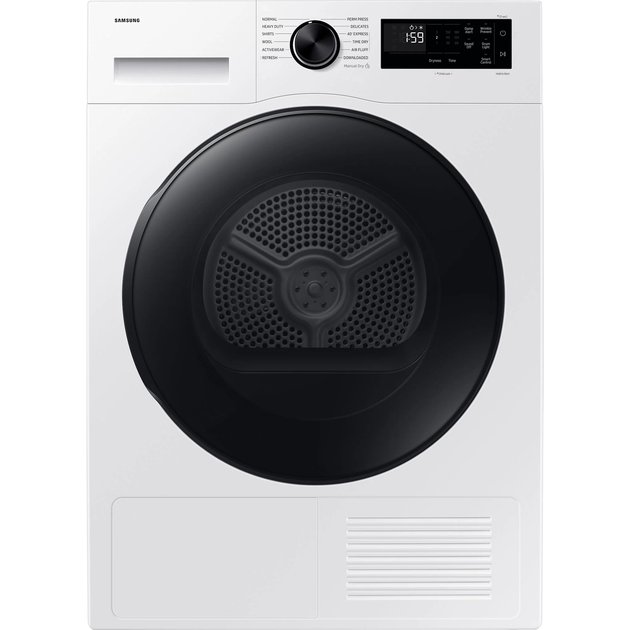Samsung 4.0cu.ft. Compact Heat Pump Dryer with SmartDial Control - White (DV25FG50B0BEAC)