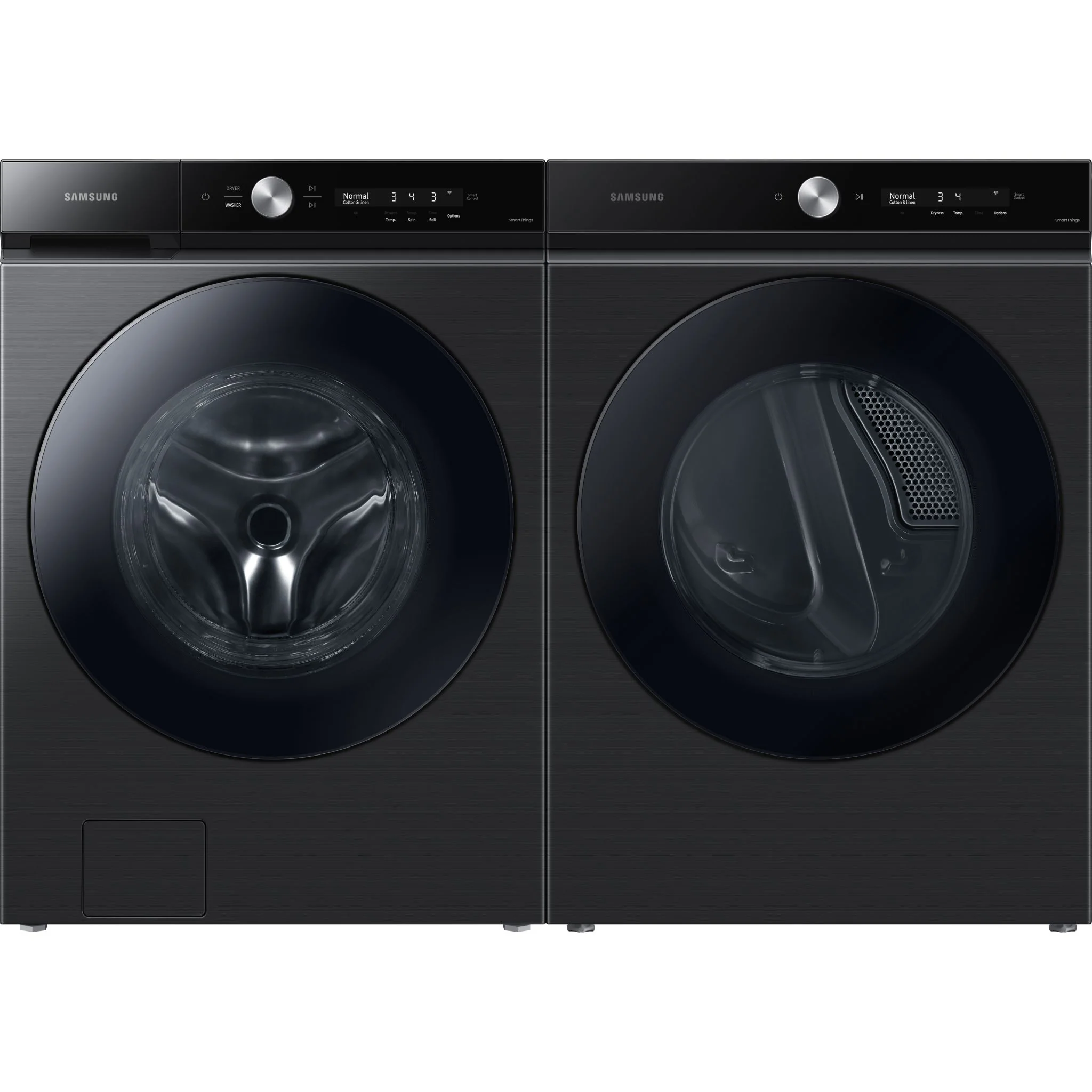 Samsung Front Load Pair (WF53BB8700AVUS-DVE53BB8700VAC) - Black Stainless