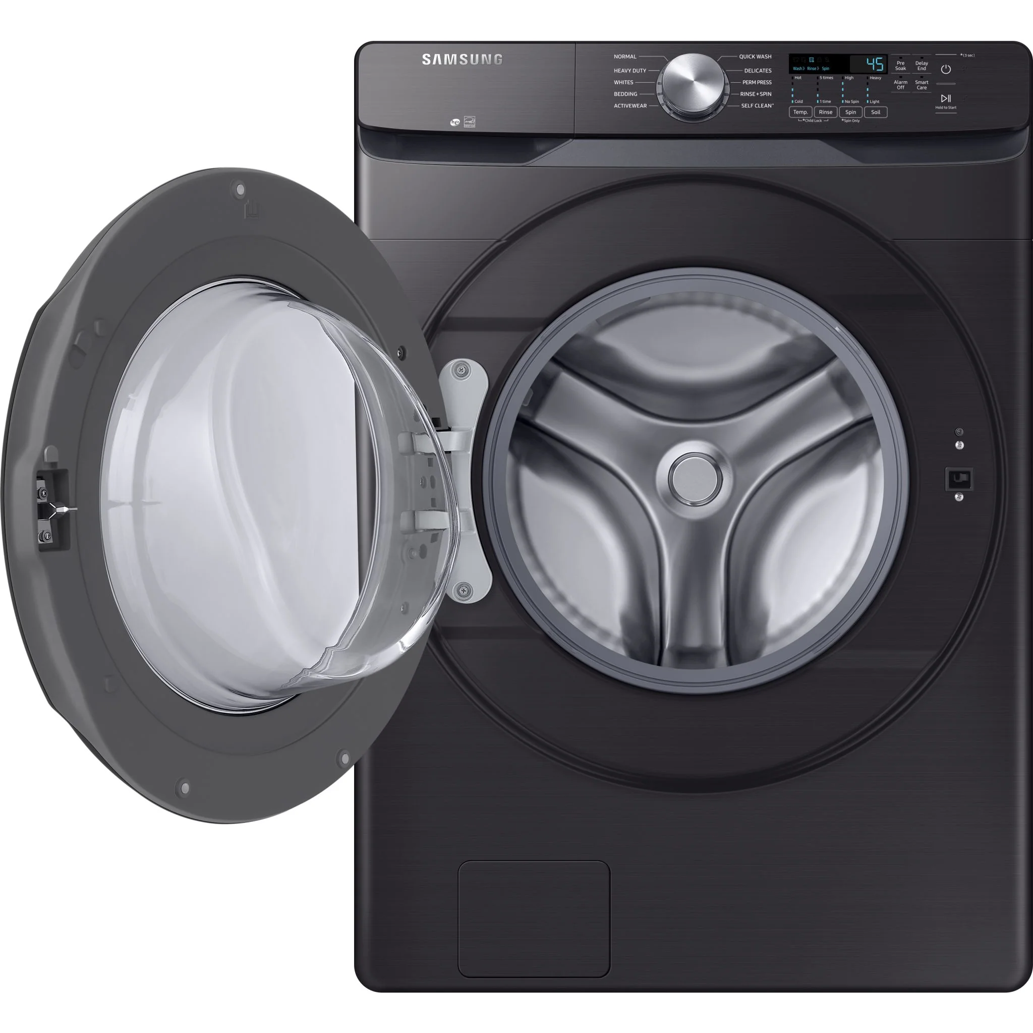 Samsung Front Load Washer (WF45T6000AV) - Black Stainless - Image 5