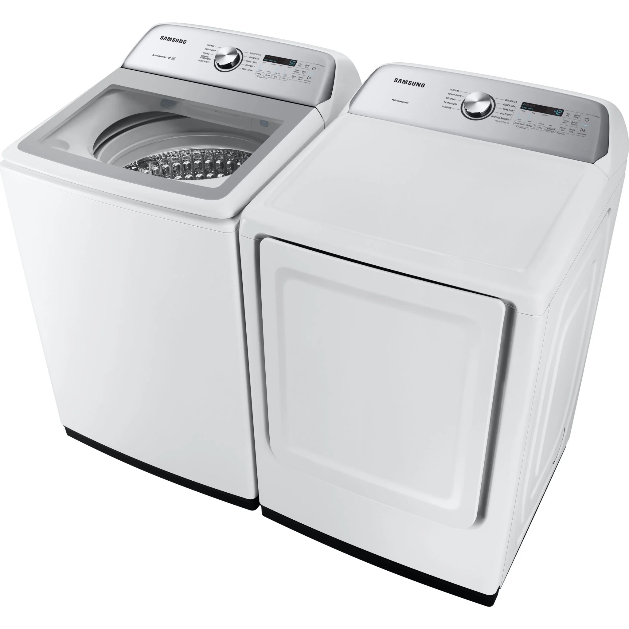 Samsung Top Load Pair (WA50R5200AW-DVE50T5205W) - White - Image 3