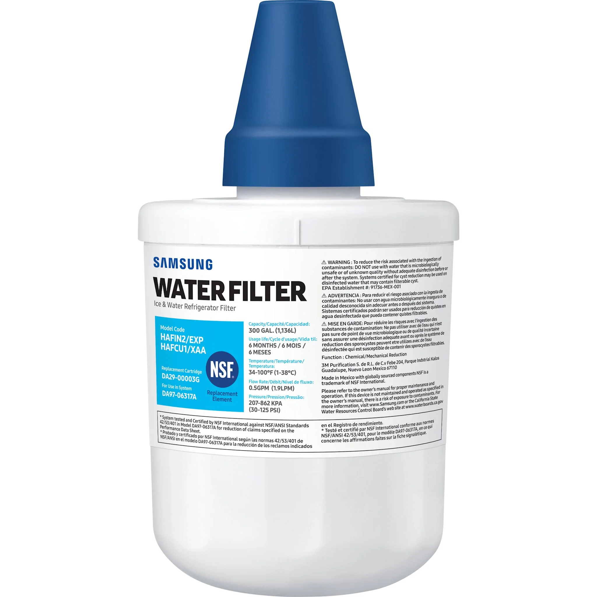 Samsung Side-by-Side & French Door Refrigerator Water Filter - (HAF-CU1)