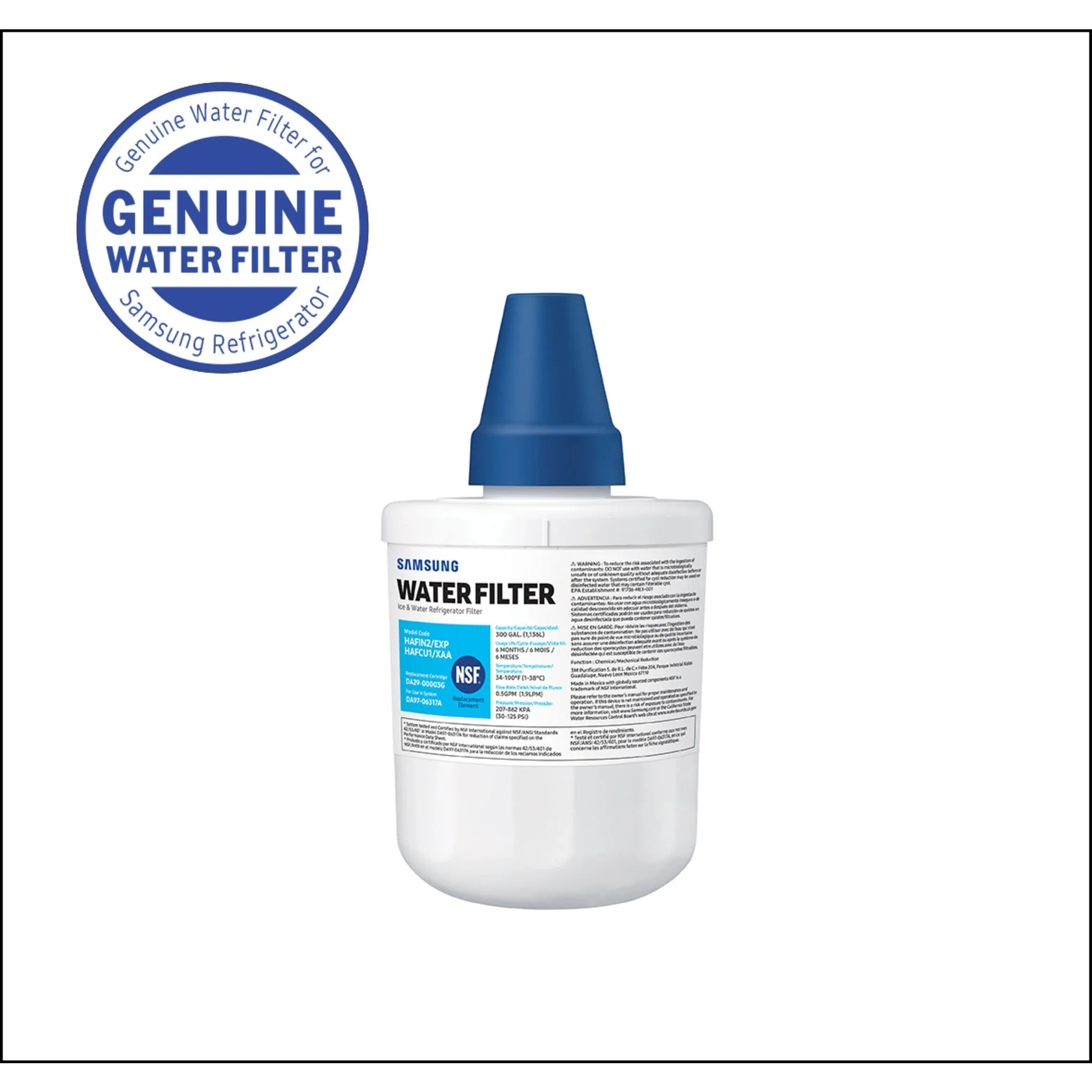 Samsung Side-by-Side & French Door Refrigerator Water Filter - (HAF-CU1) - Image 3