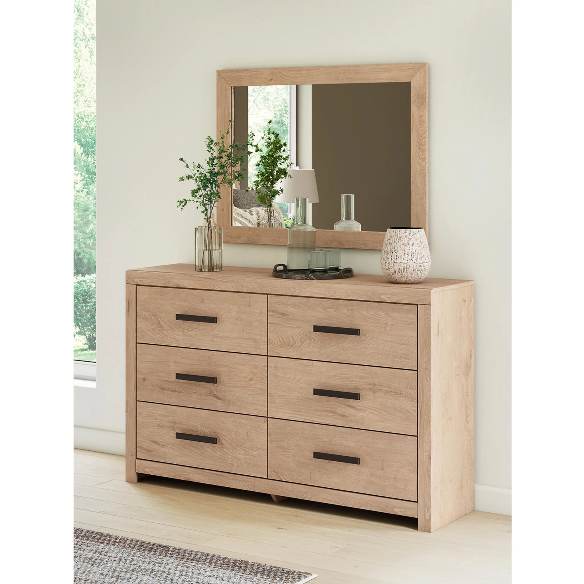 Sanginlane Dresser and Mirror - Tan - Image 10