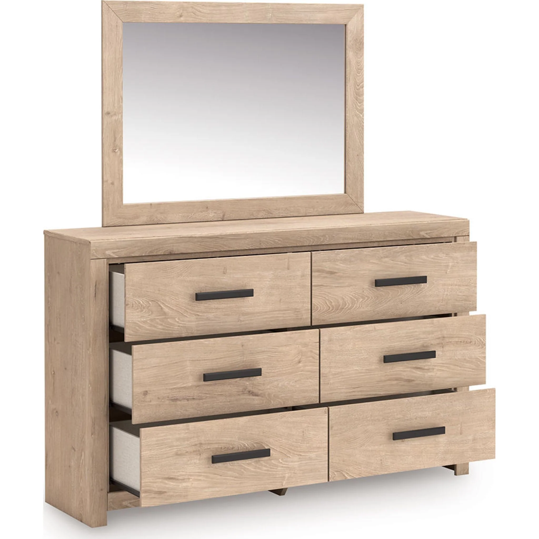 Sanginlane Dresser and Mirror - Tan - Image 4