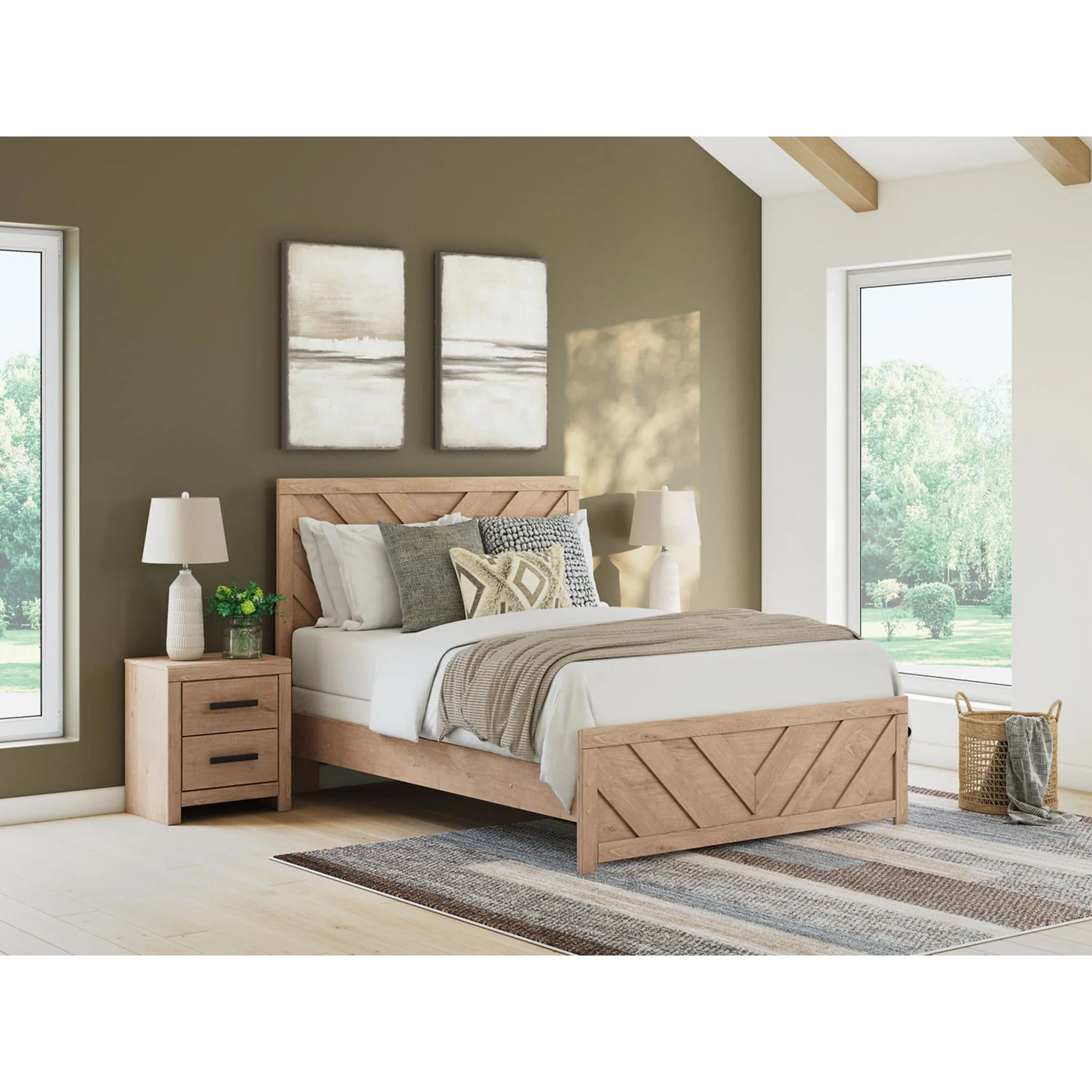 Sanginlane Queen Panel Bed - Tan - Image 11