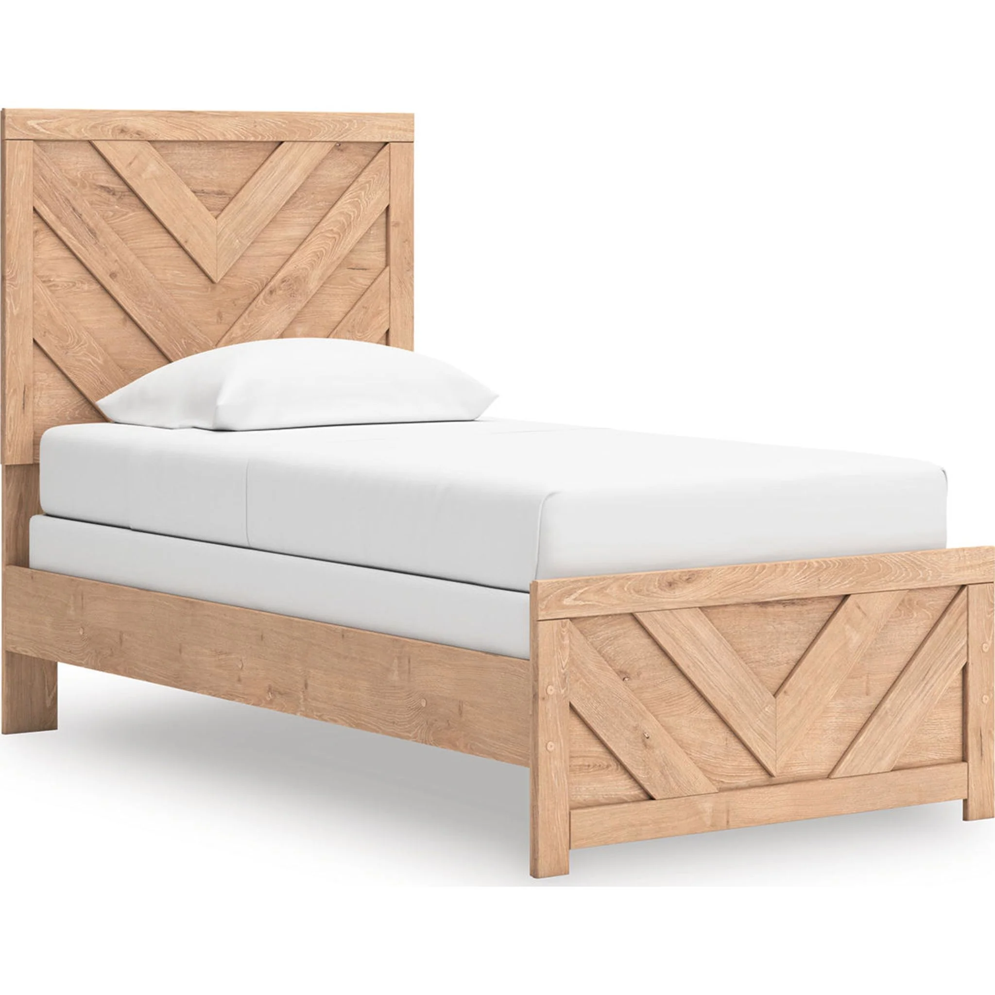 Sanginlane Twin Panel Bed - Tan