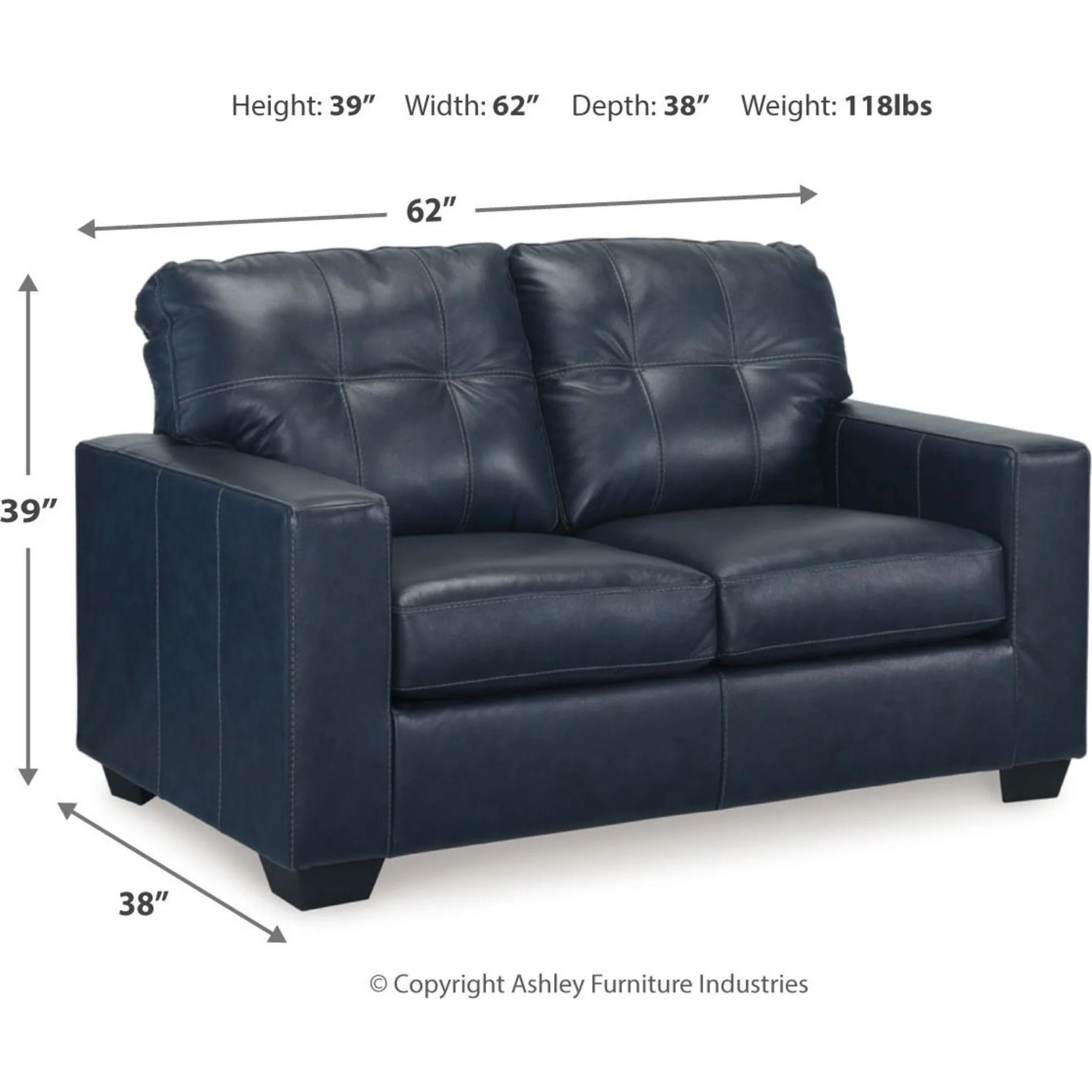 Santorine Loveseat - Ocean - Image 3