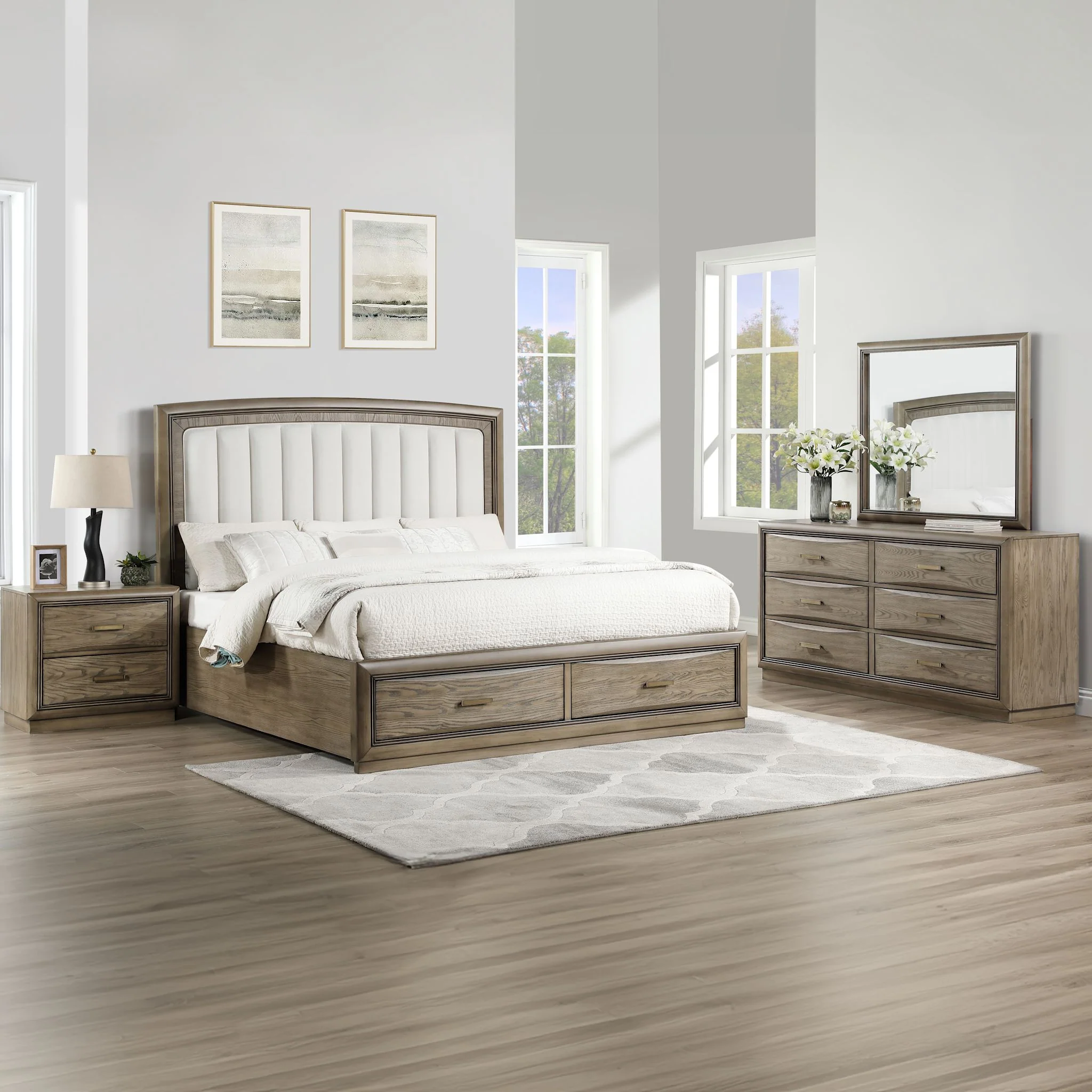 Savannah 6 Piece Storage Bedroom - Cocoa Grey